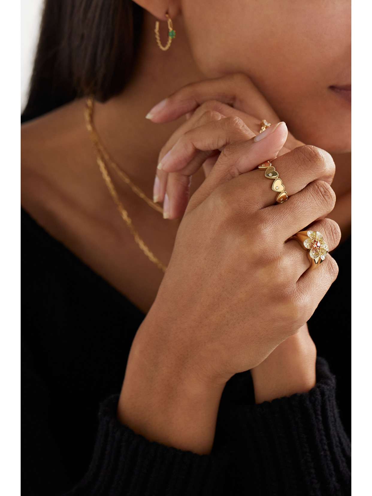 YVONNE LÉON ALLIANCE 9-KARAT GOLD DIAMOND RING