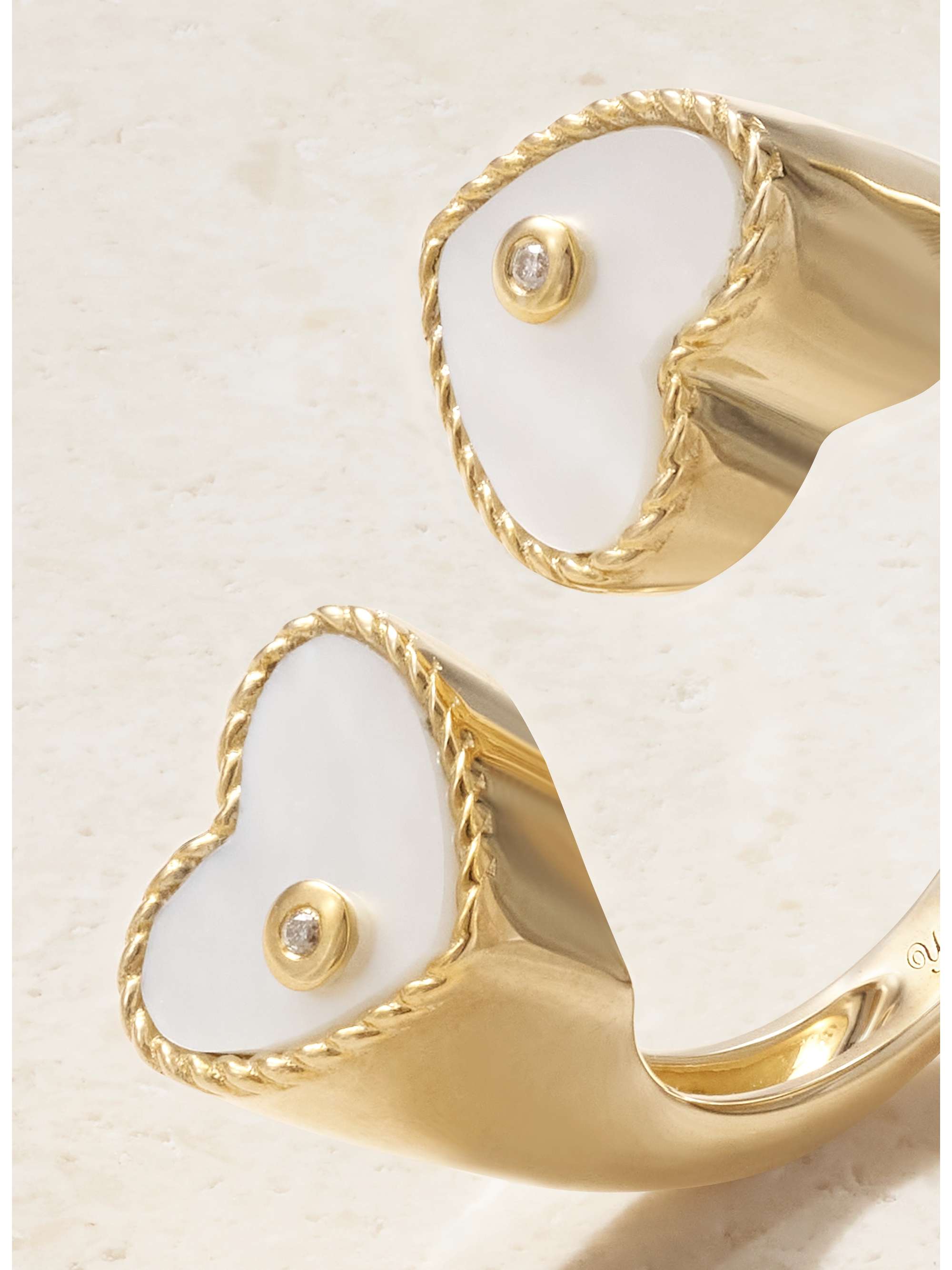 YVONNE LÉON Toi et Moi 9-karat gold, mother-of-pearl and diamond ring
