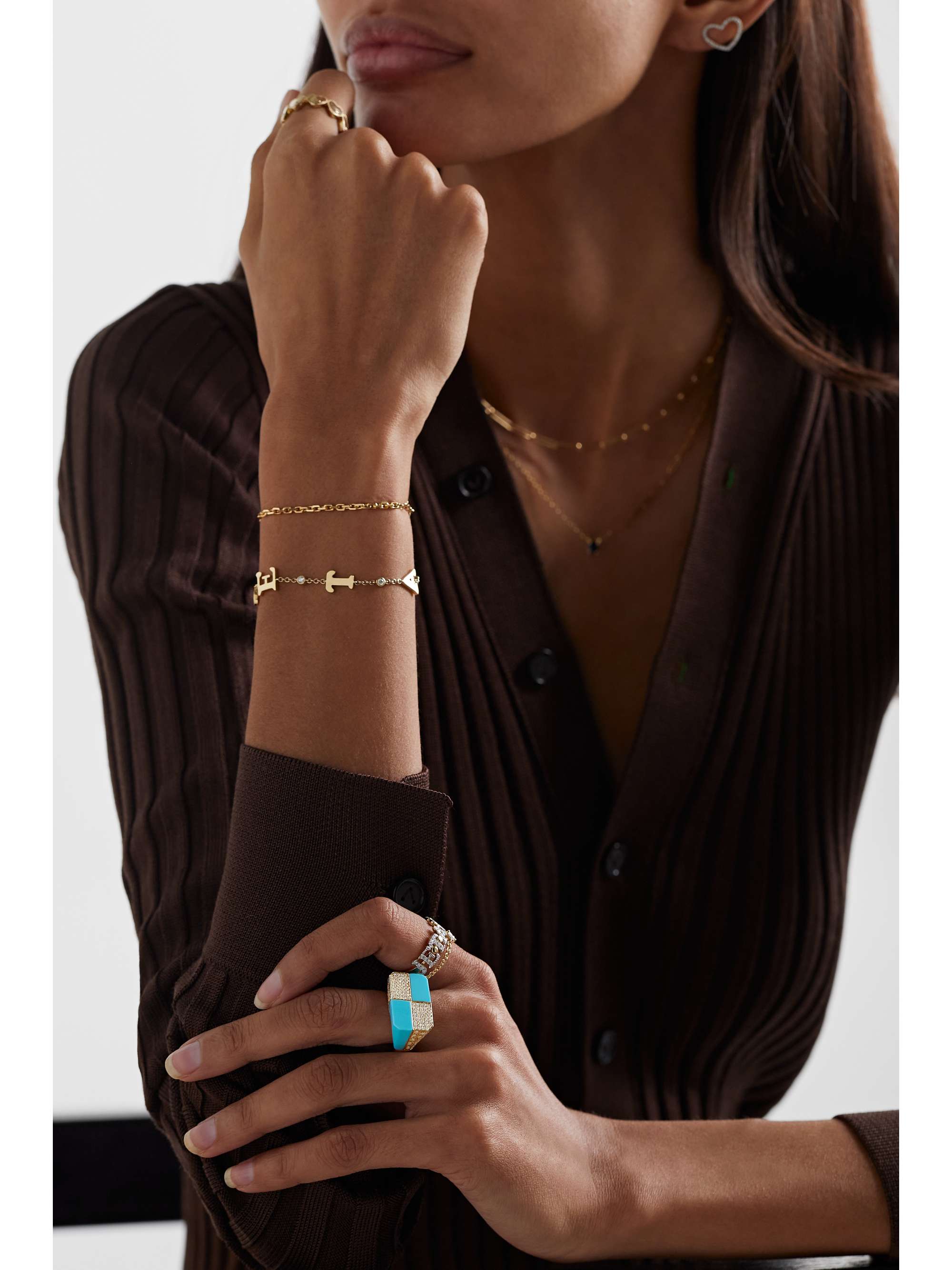 YVONNE LÉON 9-karat gold, turquoise and diamond ring