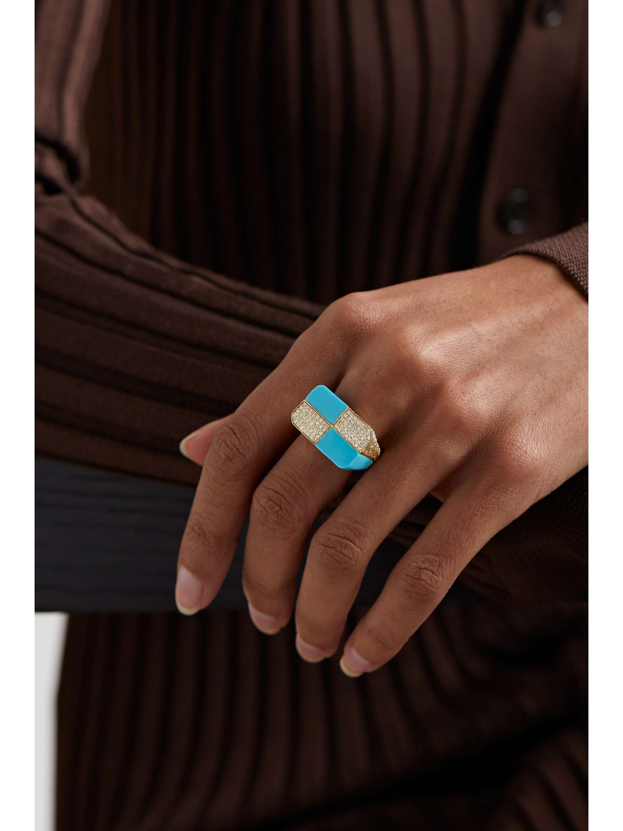 YVONNE LÉON 9-karat gold, turquoise and diamond ring