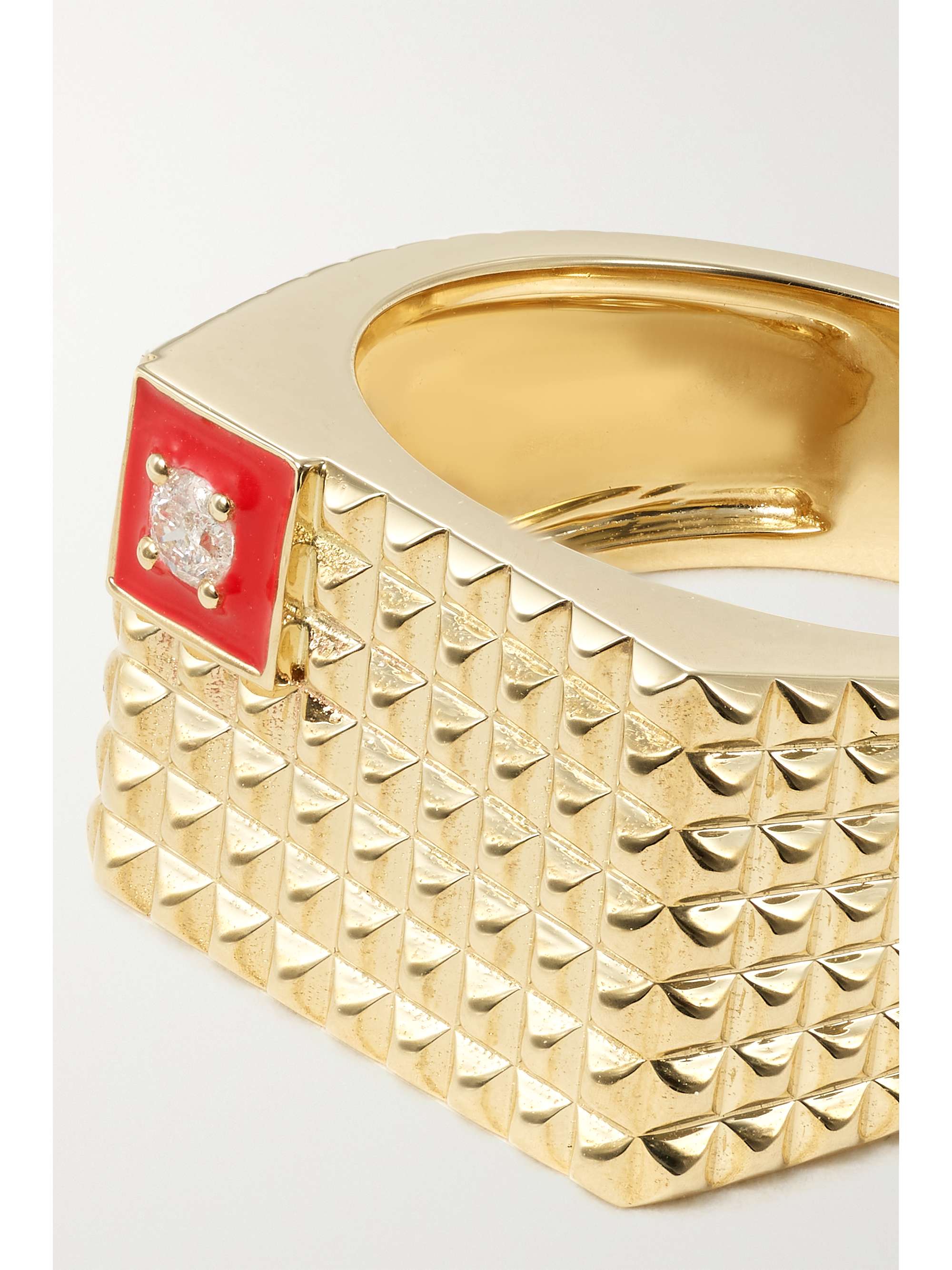 YVONNE LÉON 9-karat gold, diamond and enamel ring