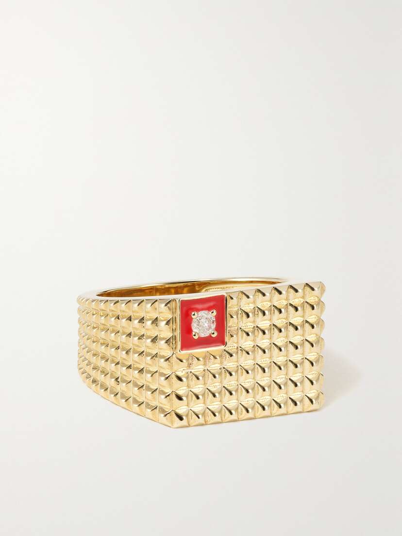 Yvonne Léon 9-karat Gold, Diamond And Enamel Ring