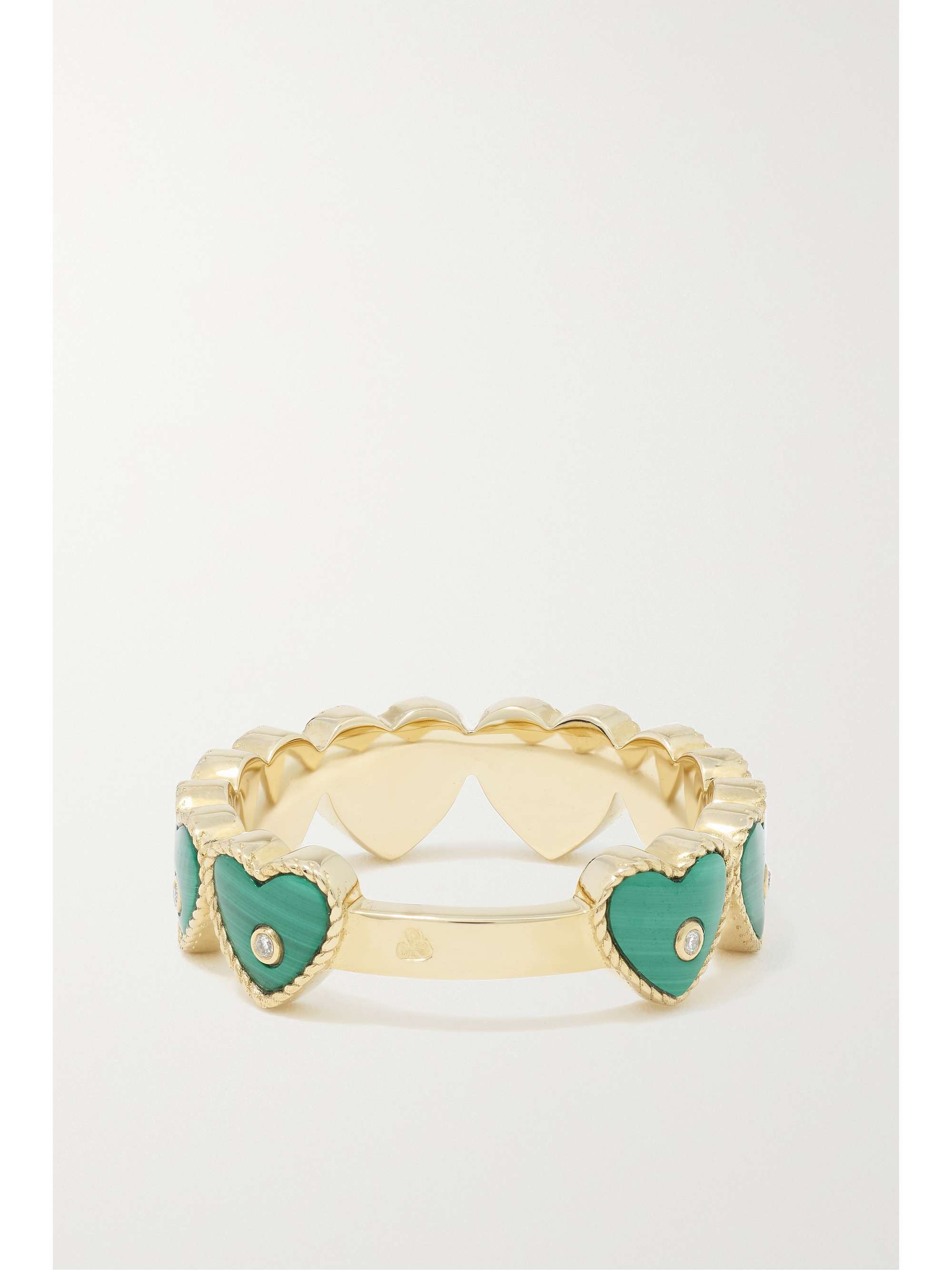 YVONNE LÉON Alliance 9-karat gold, malachite and diamond ring