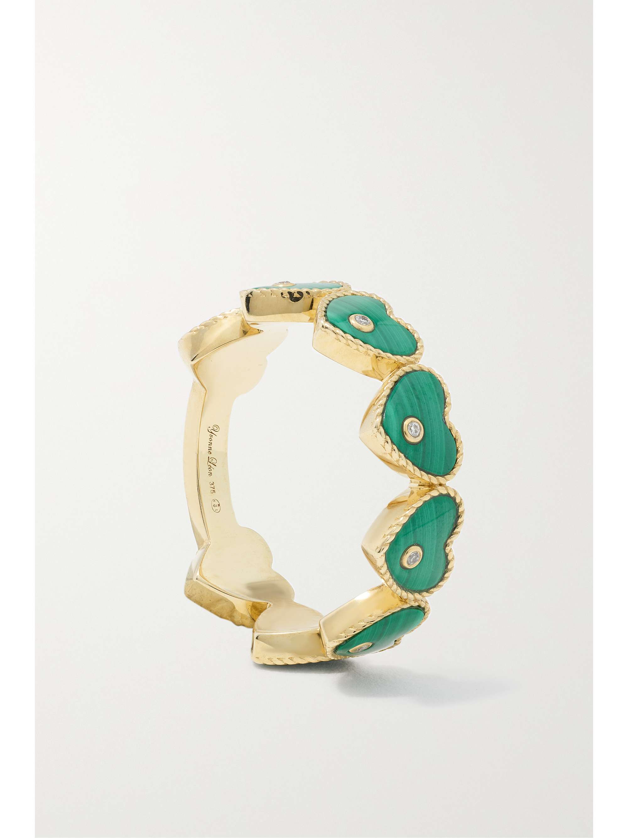 YVONNE LÉON Alliance 9-karat gold, malachite and diamond ring