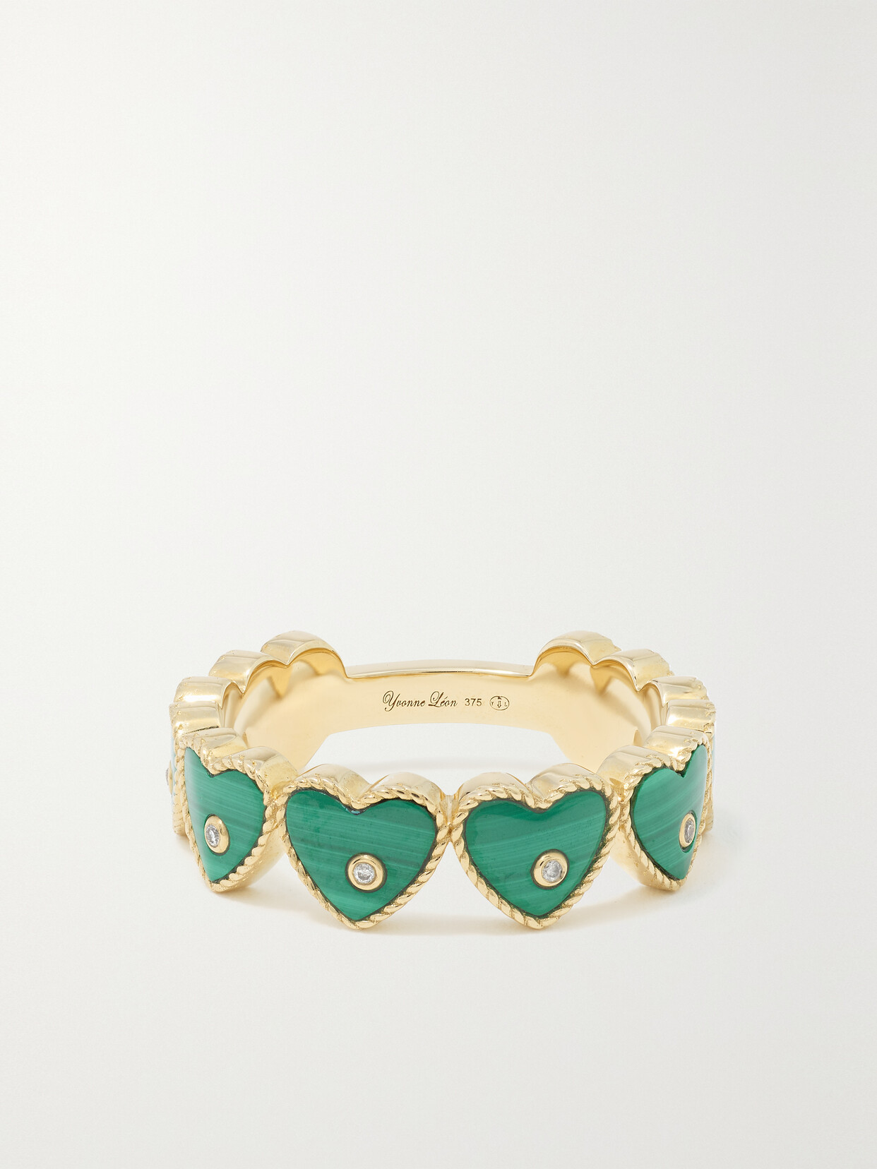 Yvonne Léon Alliance 9-karat Gold, Malachite And Diamond Ring In Green