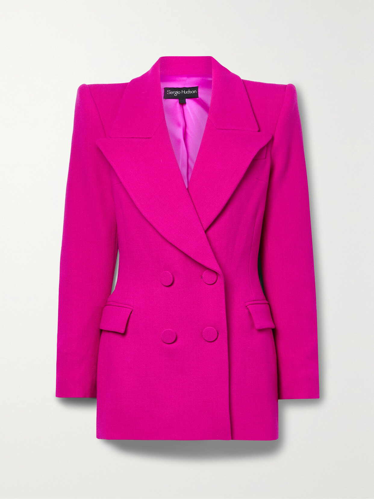 Sergio Hudson - Double-breasted Wool Blazer - Pink