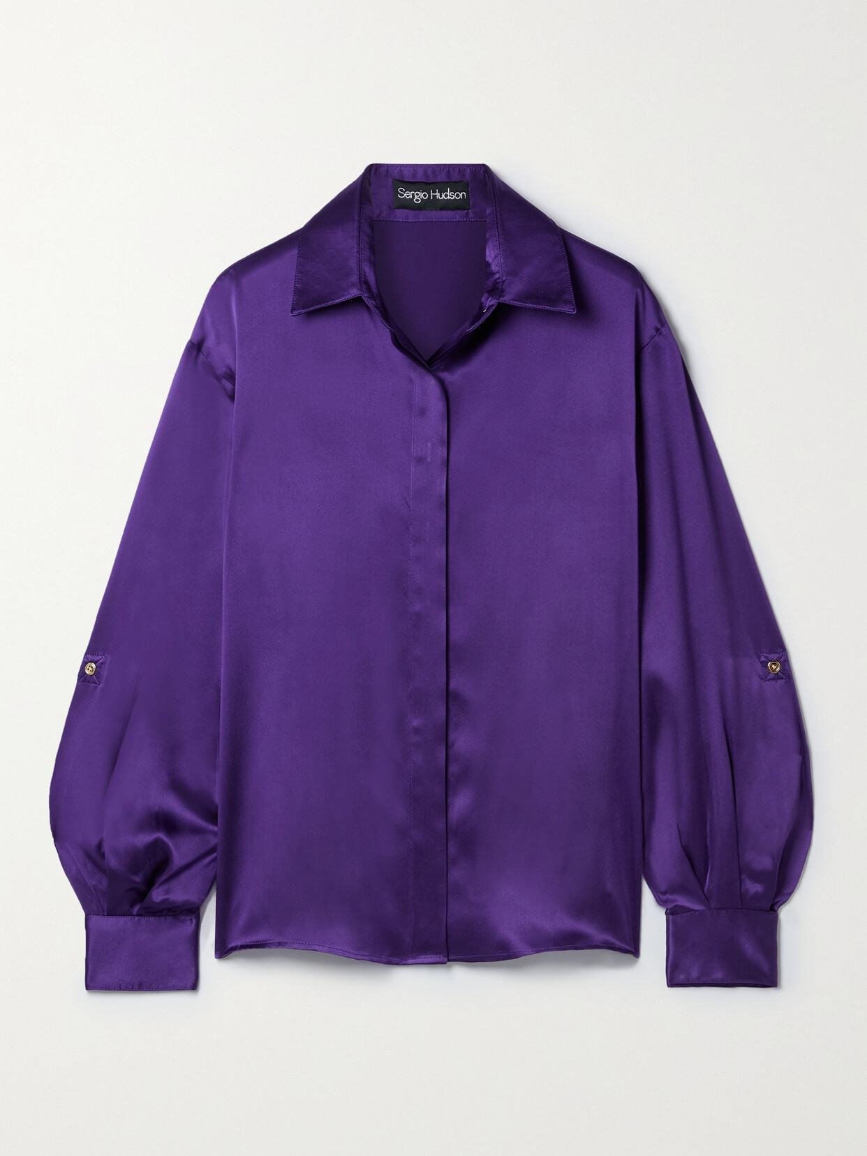 Sergio Hudson - Silk-charmeuse Shirt - Purple