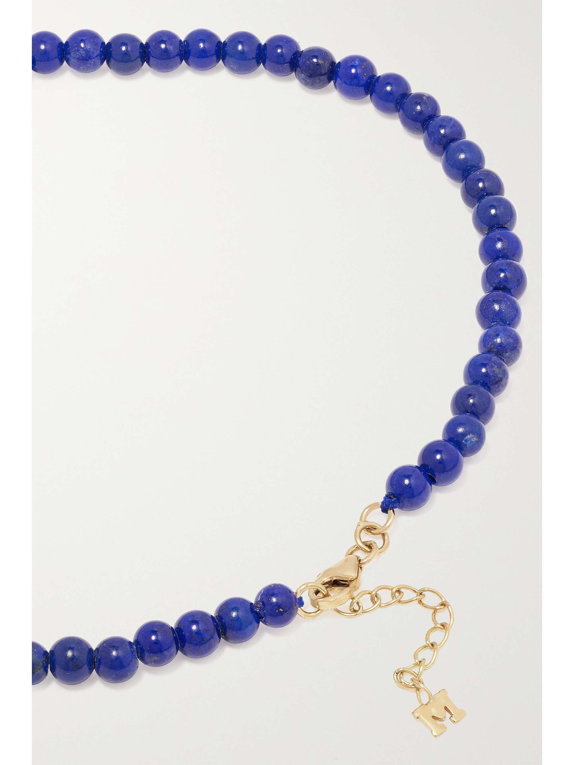 MATEO 14-karat gold lapis lazuli anklet