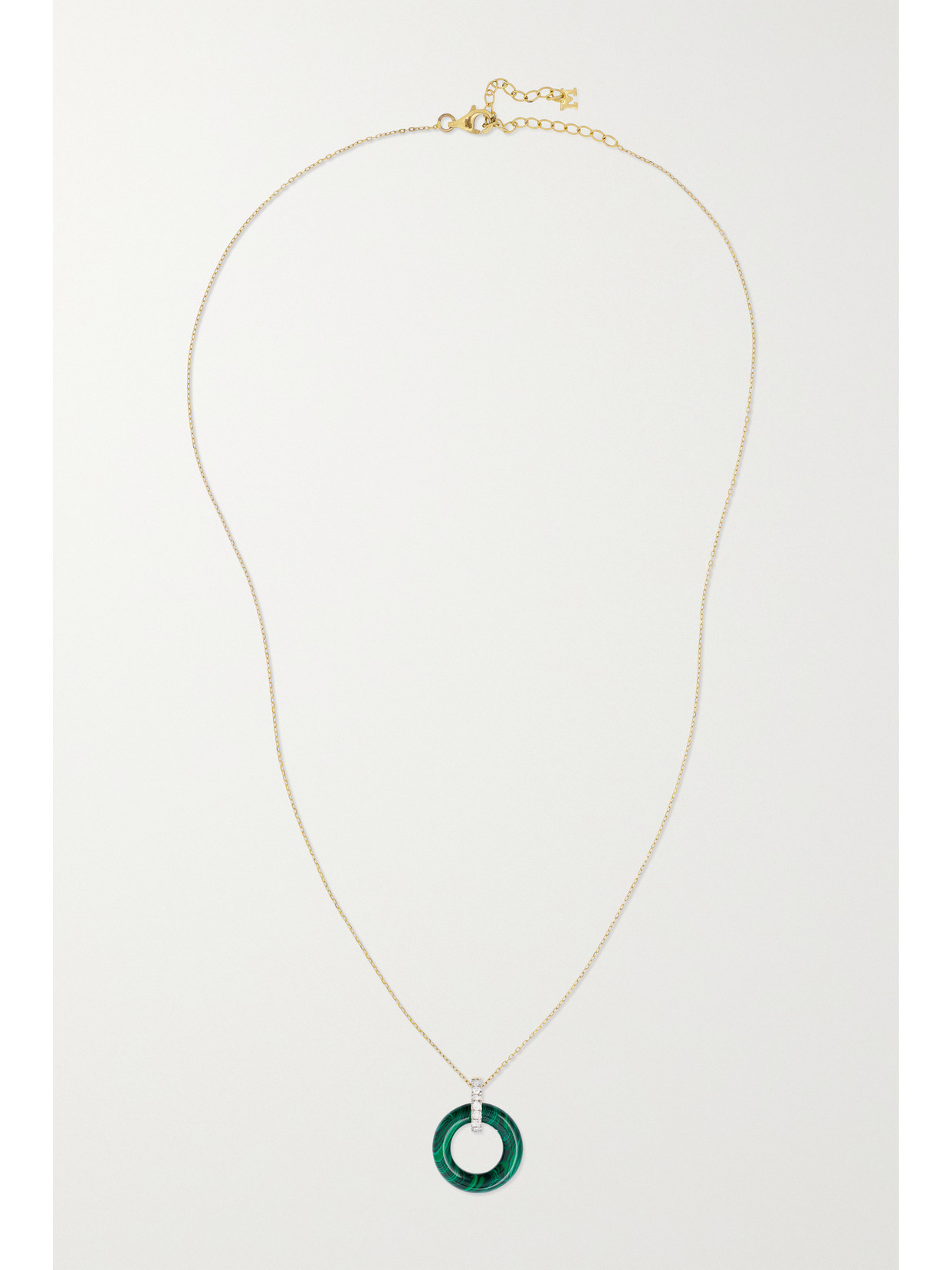 Mateo Donut 14-karat Gold, Malachite And Diamond Necklace In Gold