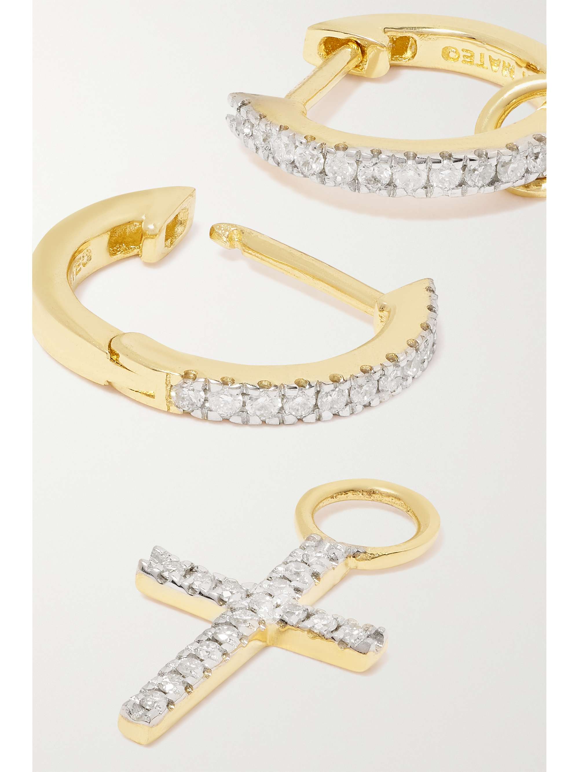 MATEO 14-karat gold diamond hoop earrings