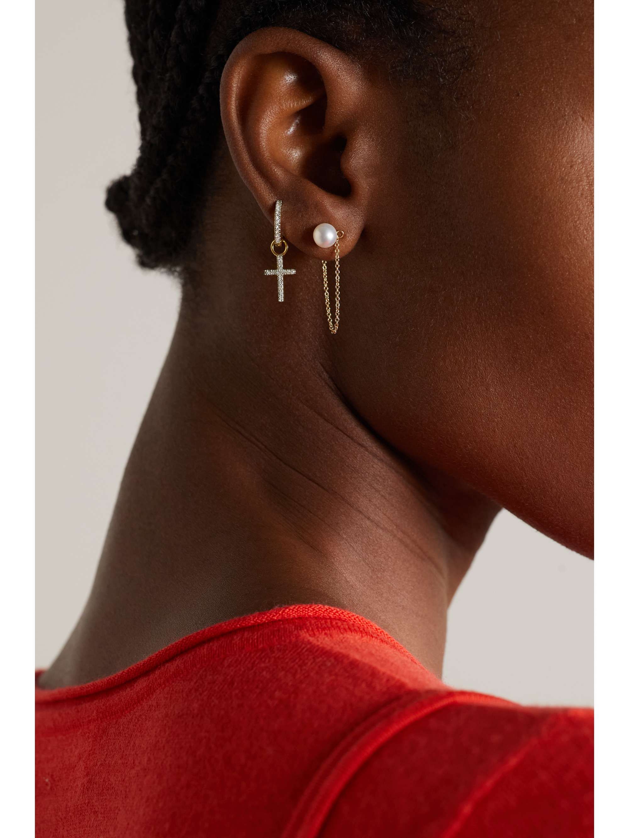 MATEO 14-karat gold diamond hoop earrings