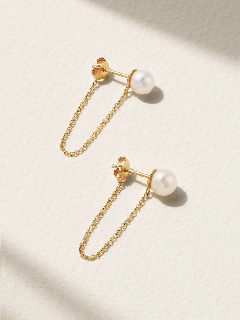 Mateo 14-karat Gold Pearl Earrings