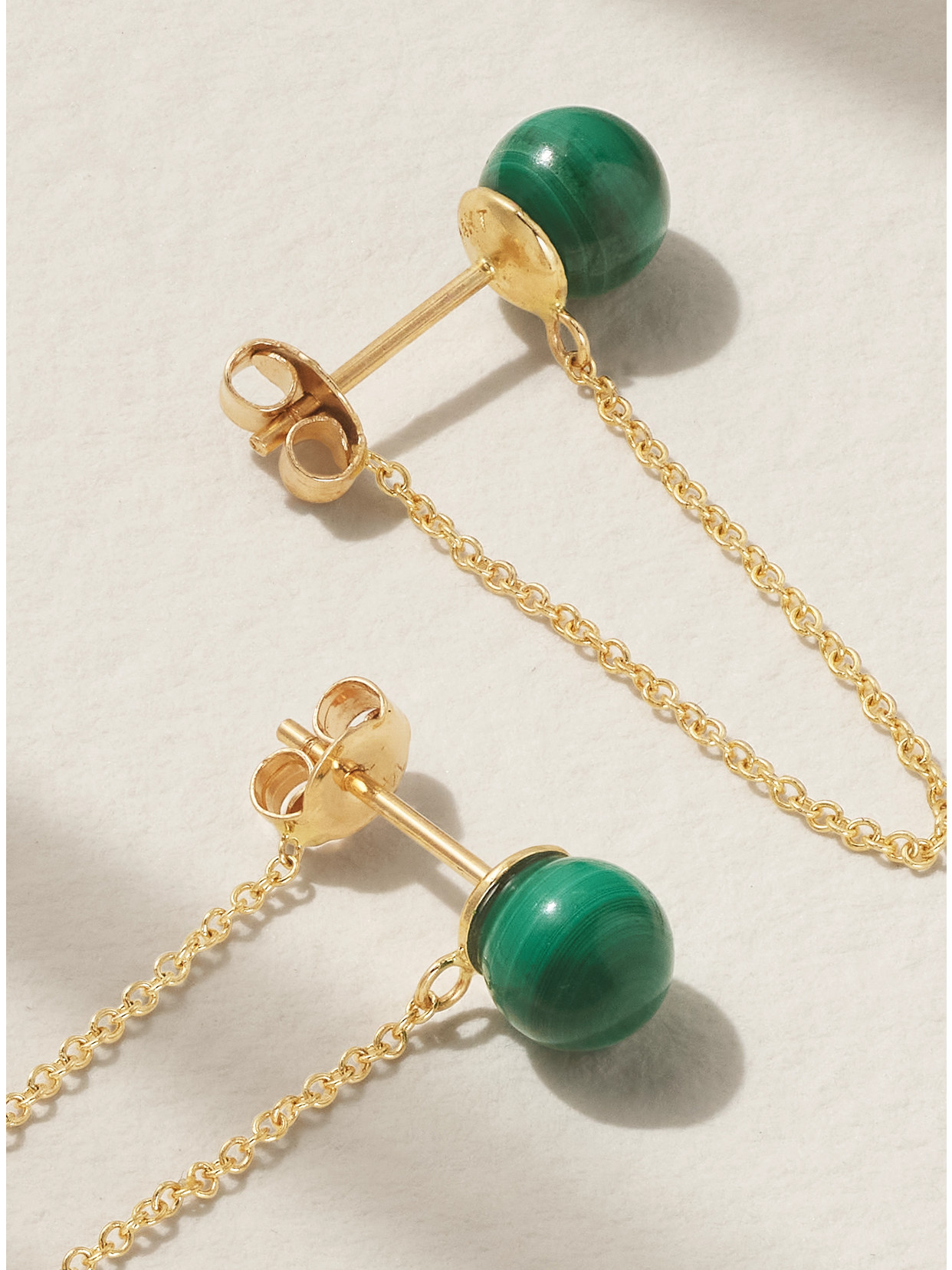 Mateo 14-karat Gold Malachite Earrings In Gold