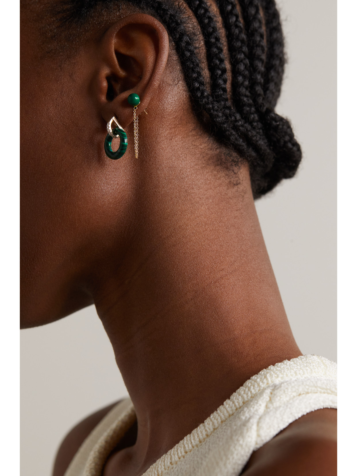 Shop Mateo 14-karat Gold Malachite Earrings