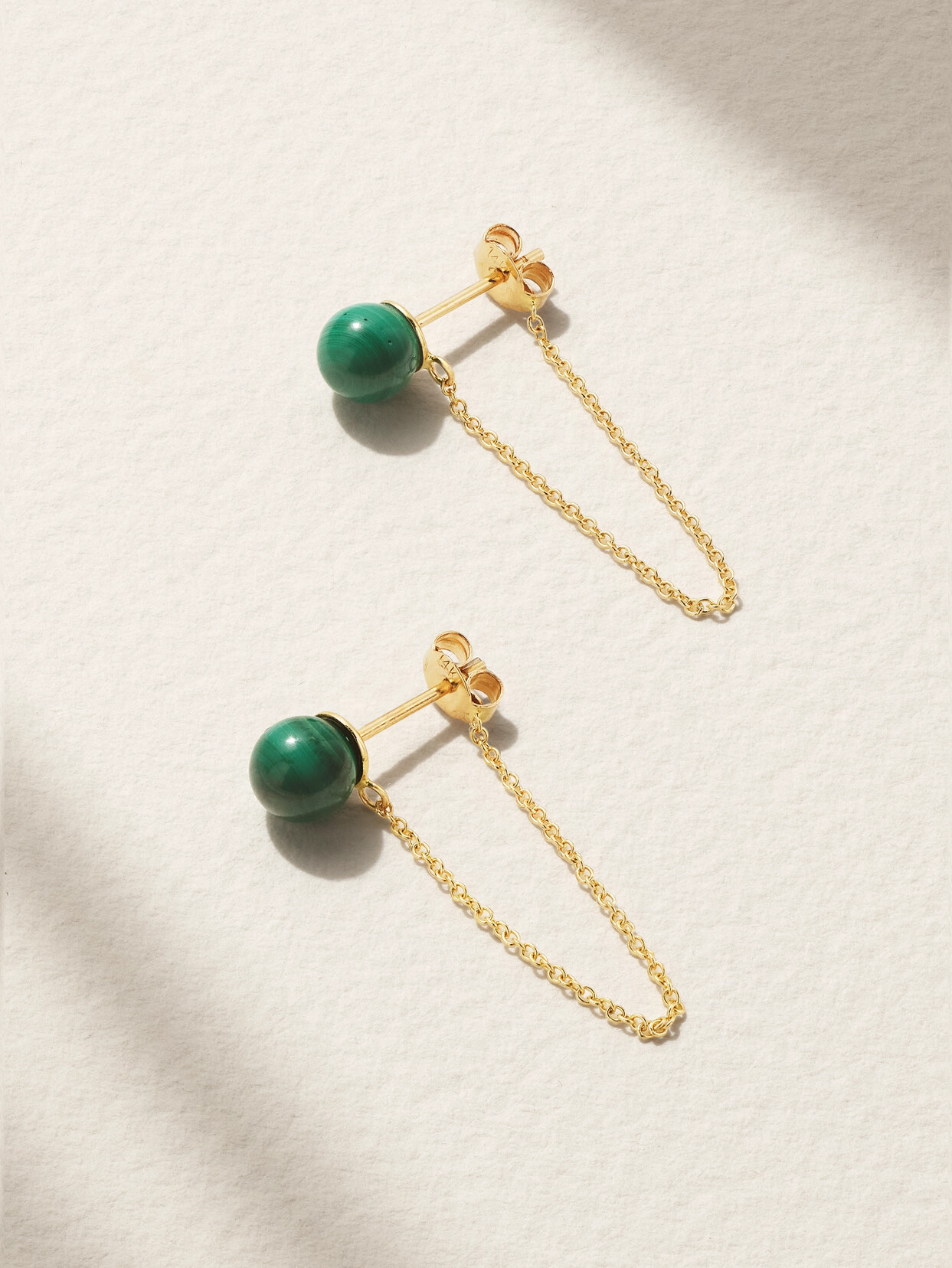 Mateo 14-karat Gold Malachite Earrings