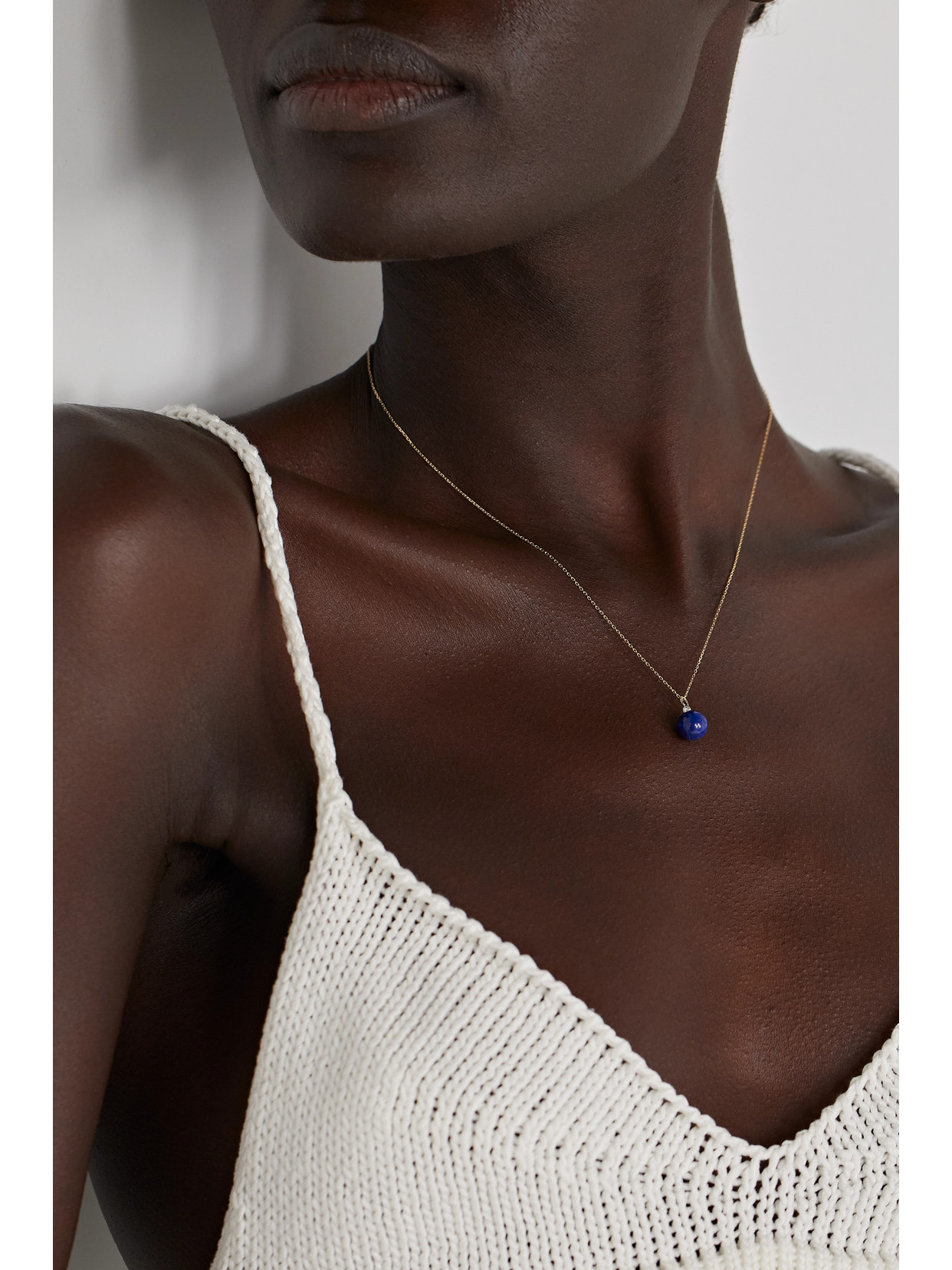 Shop Mateo 14-karat Gold, Lapis Lazuli And Diamond Necklace