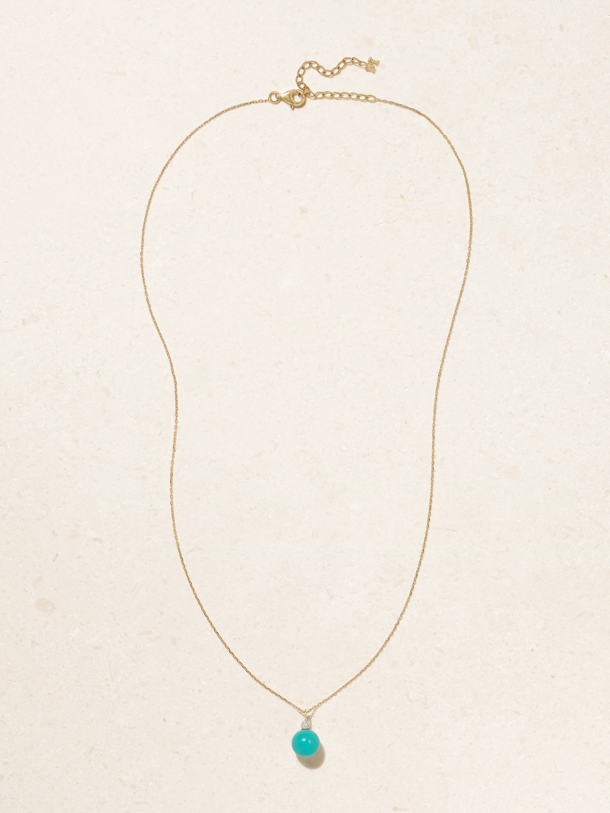 Mateo 14-karat Gold, Turquoise And Diamond Necklace In Gold
