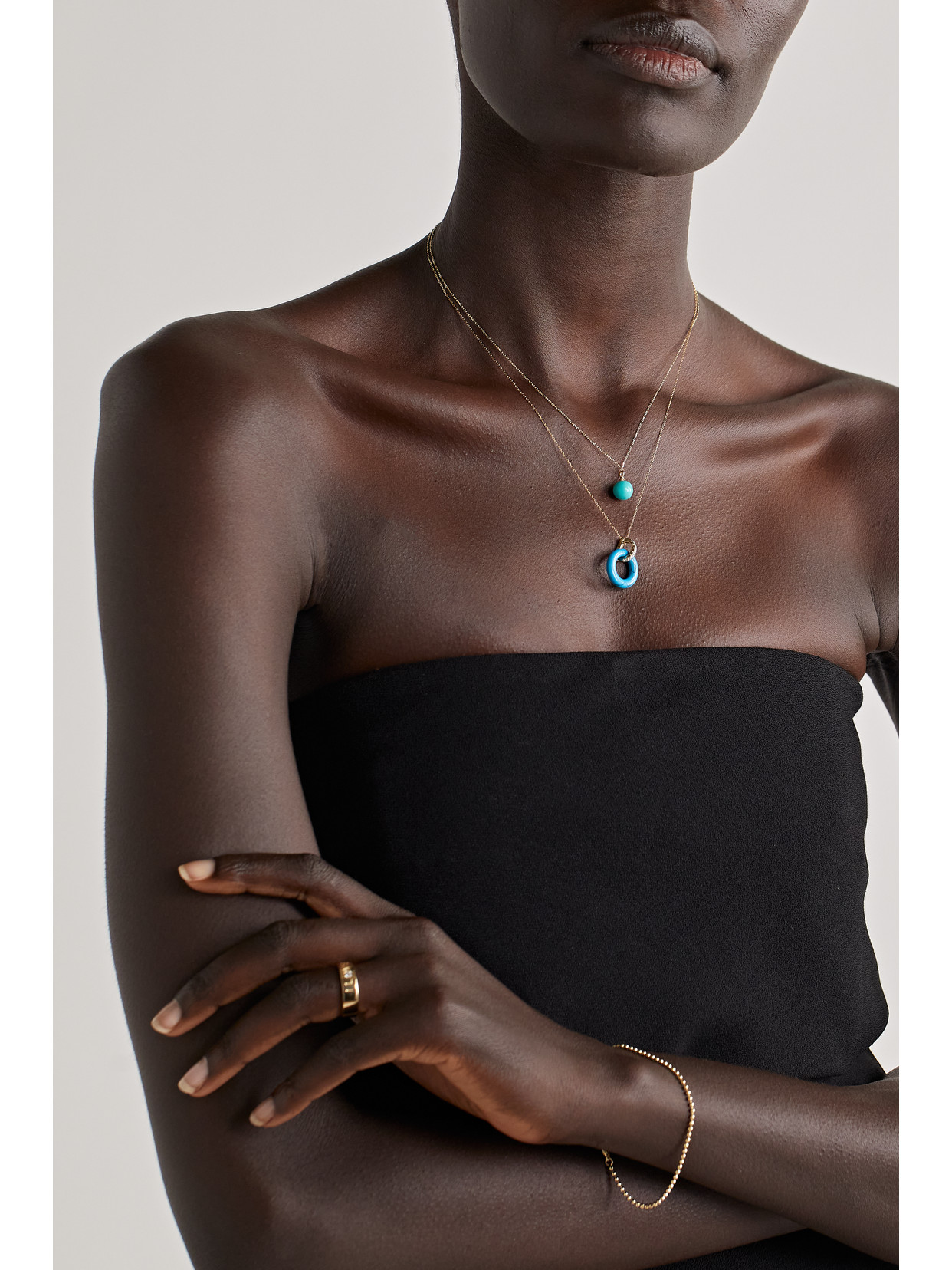 Mateo 14-karat Gold, Turquoise And Diamond Necklace In Gold