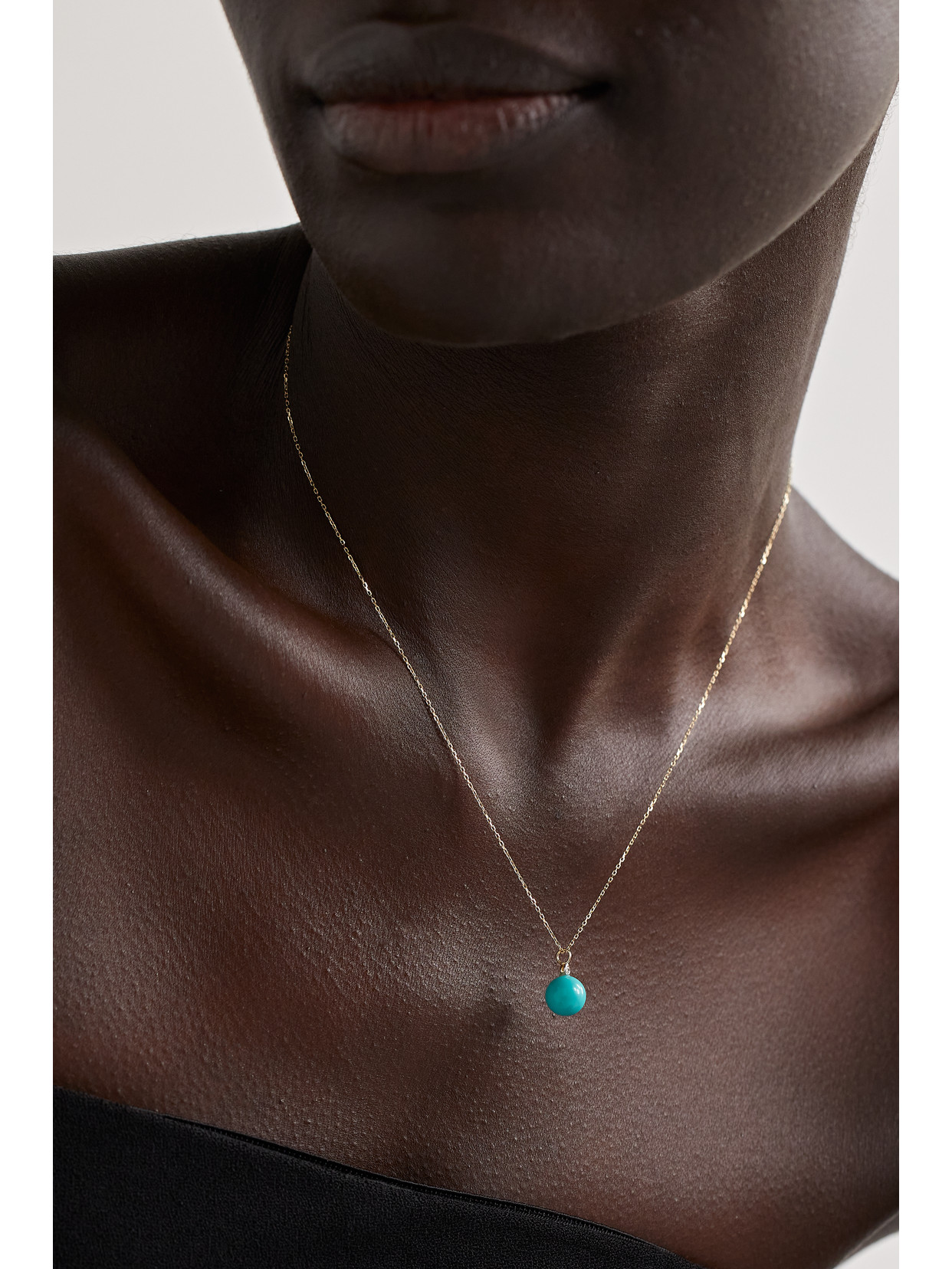 Shop Mateo 14-karat Gold, Turquoise And Diamond Necklace