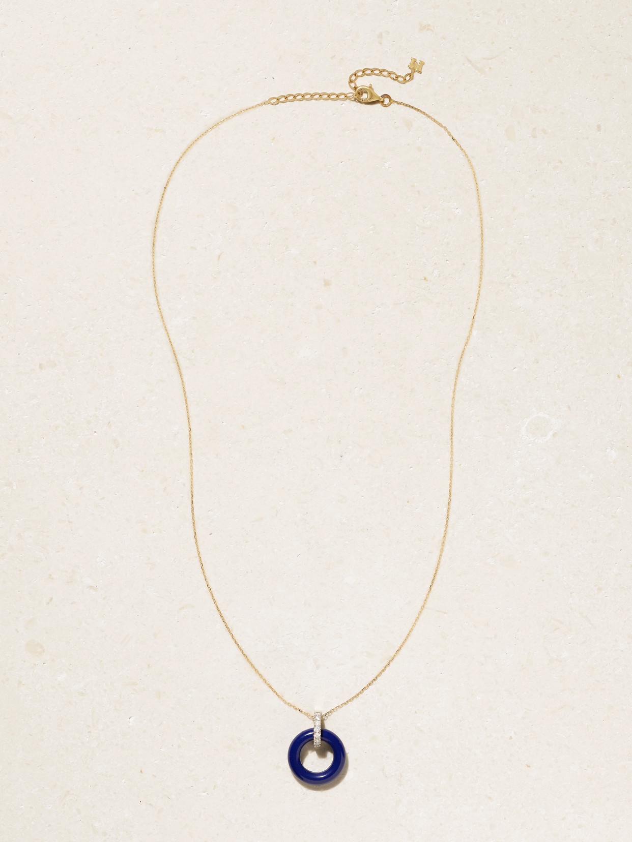 Shop Mateo Donut 14-karat Gold, Lapis Lazuli And Diamond Necklace