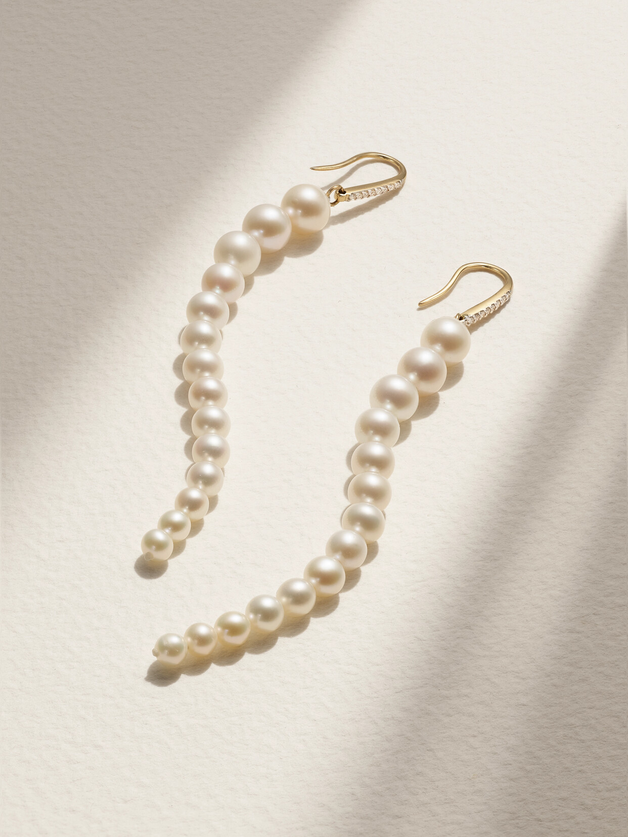 Mateo - 14-karat Gold, Pearl And Diamond Earrings - White