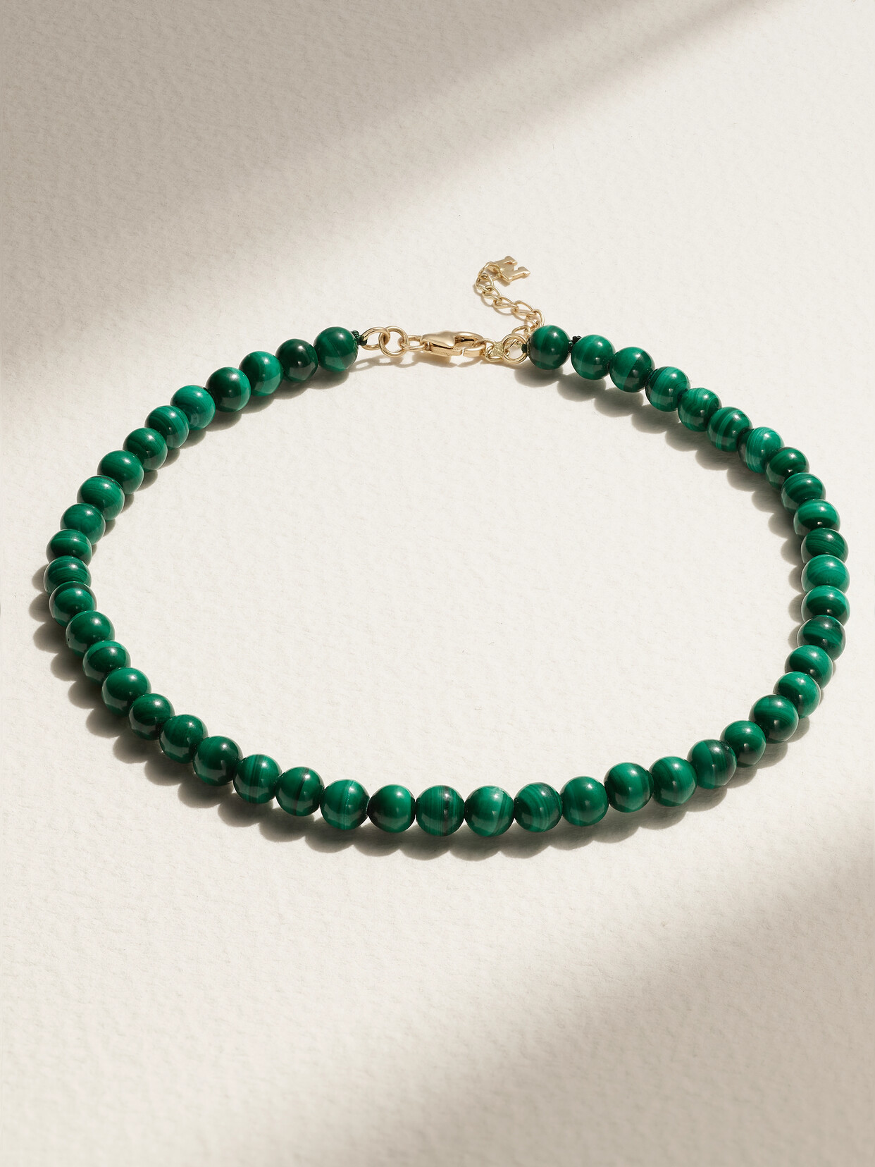 Mateo 14-karat Gold Malachite Anklet