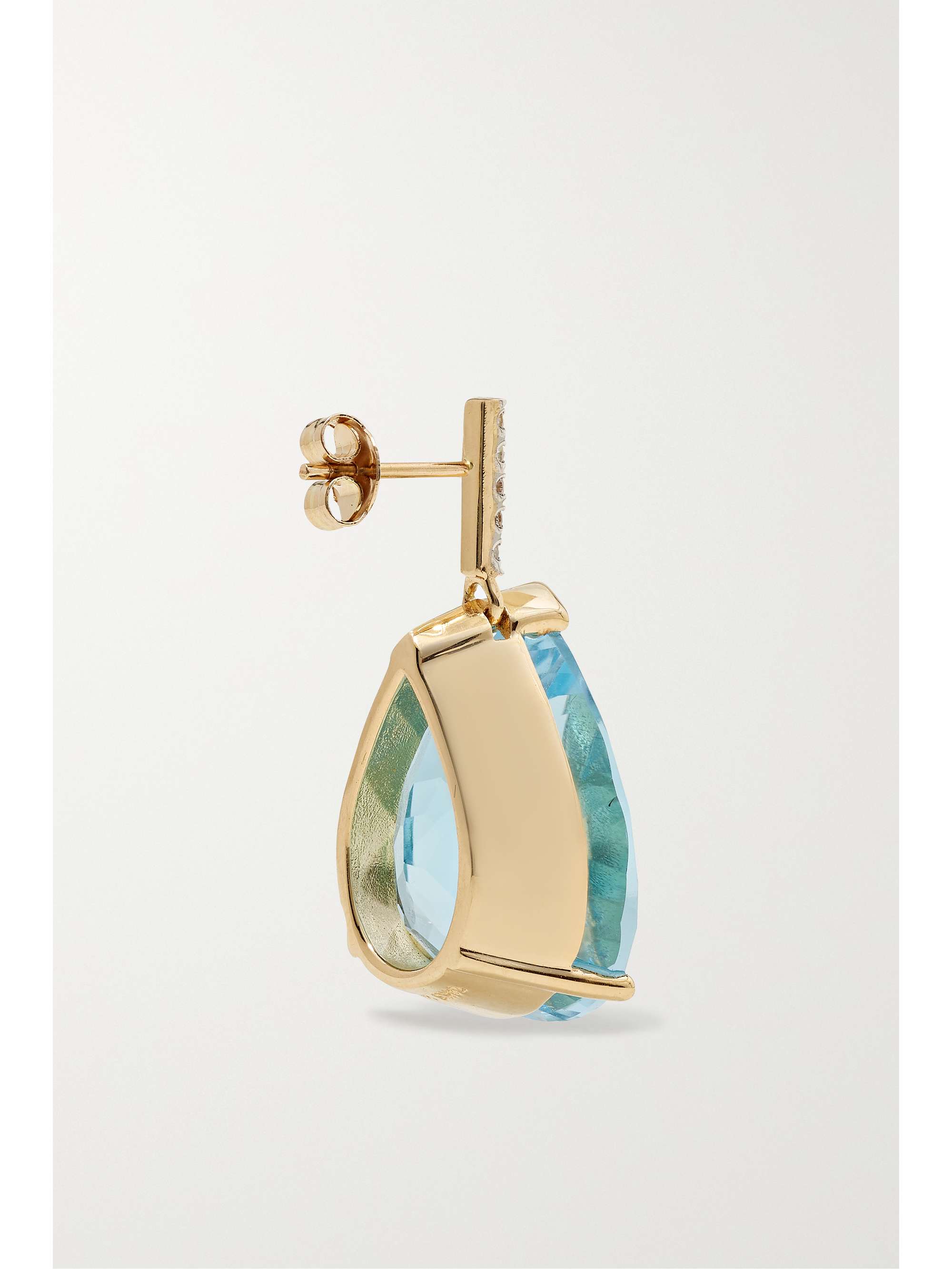 MATEO 14-karat gold, topaz and diamond earrings