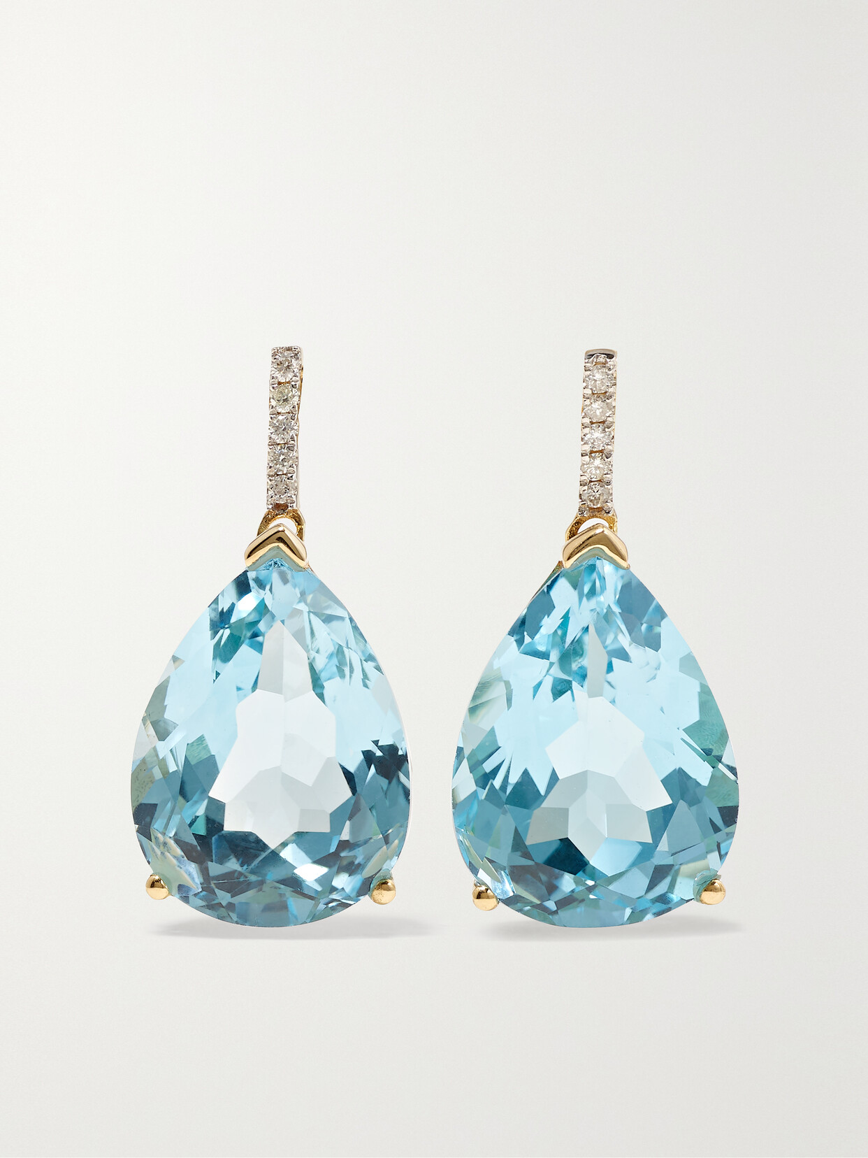 Mateo - 14-karat Gold, Topaz And Diamond Earrings - Blue