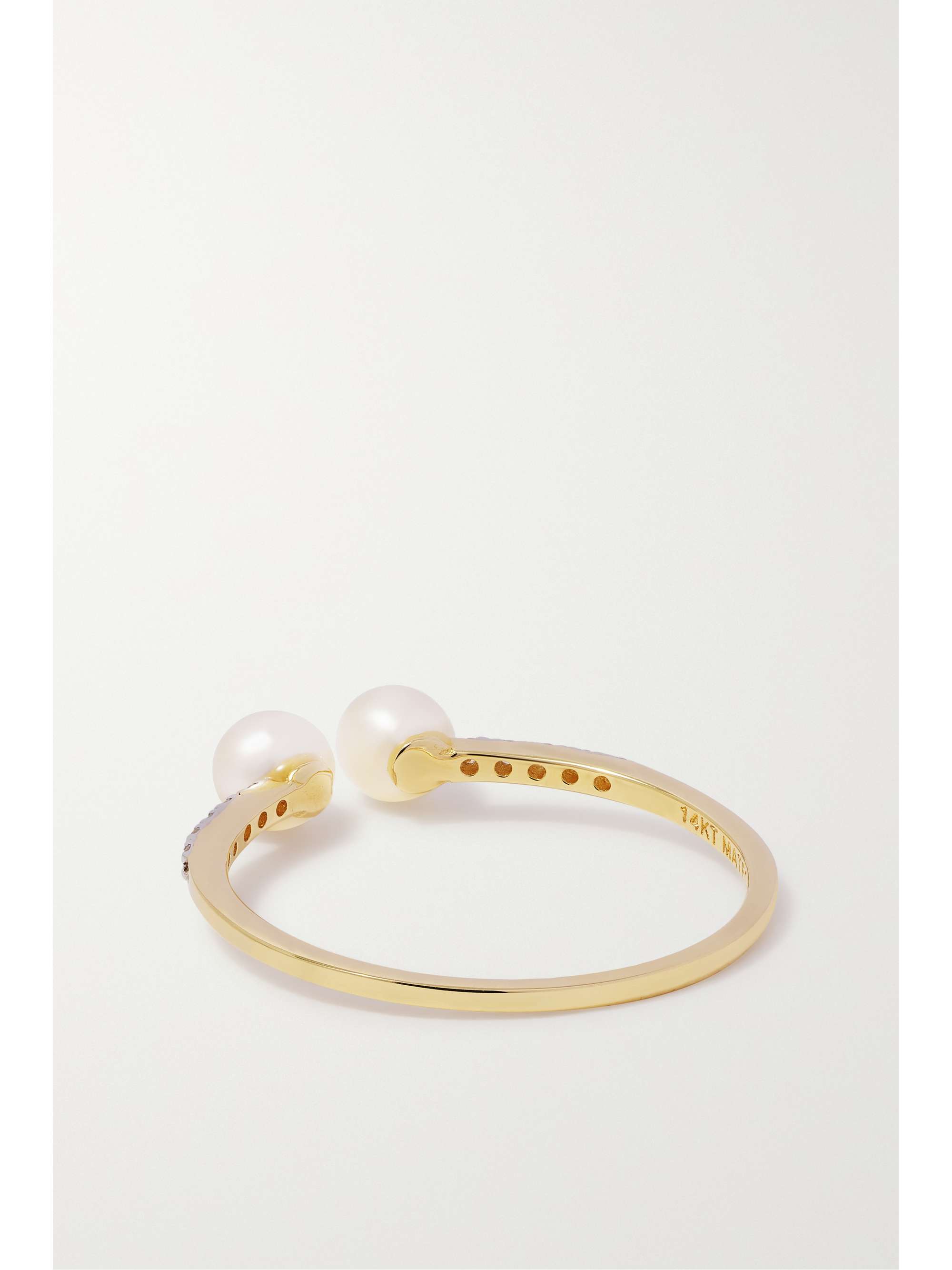 MATEO 14-karat gold, pearl and diamond ring