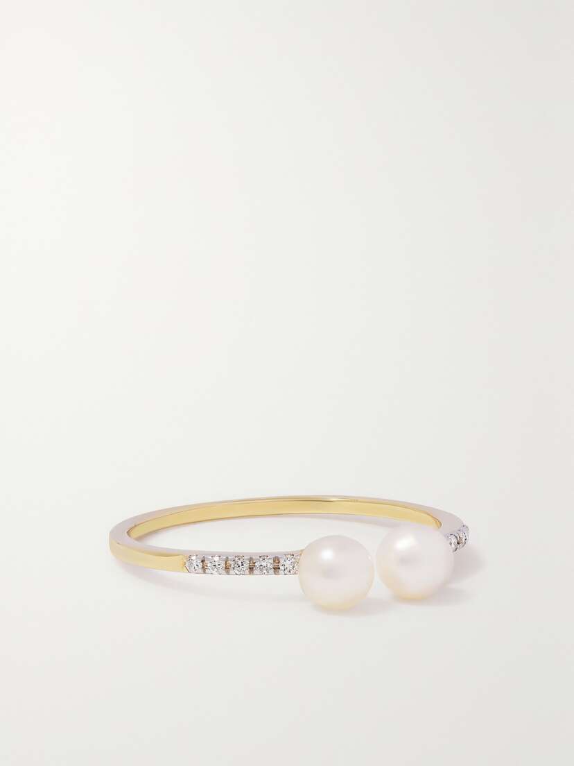 Mateo 14-karat Gold, Pearl And Diamond Ring