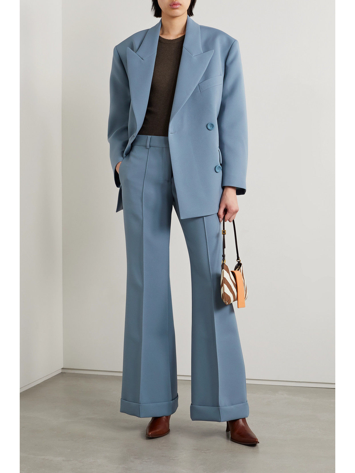 Acne Studios Double-breasted Button-fastening Jacket In Blue