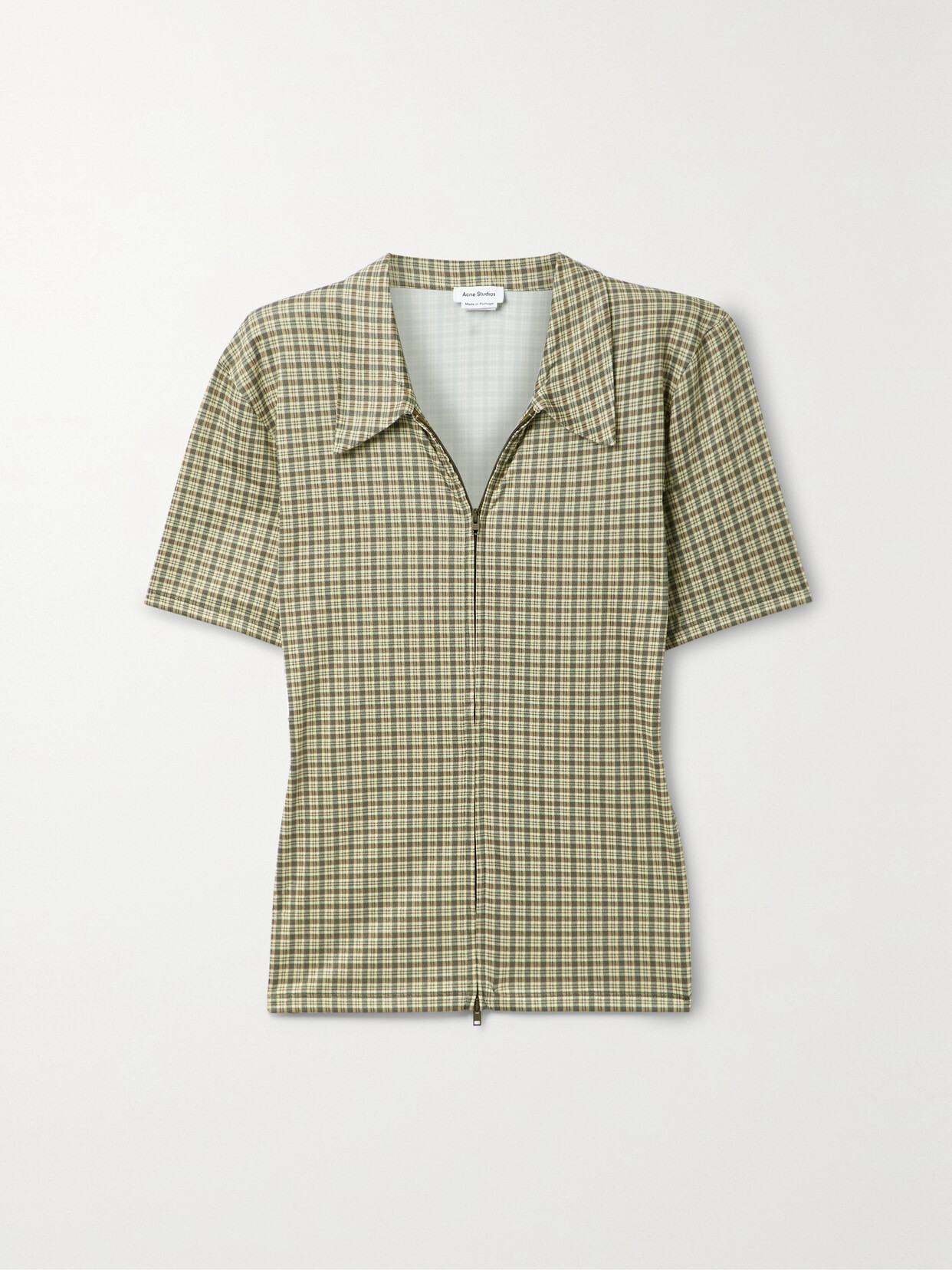 Acne Studios - Checked Stretch-jersey Top - Neutrals