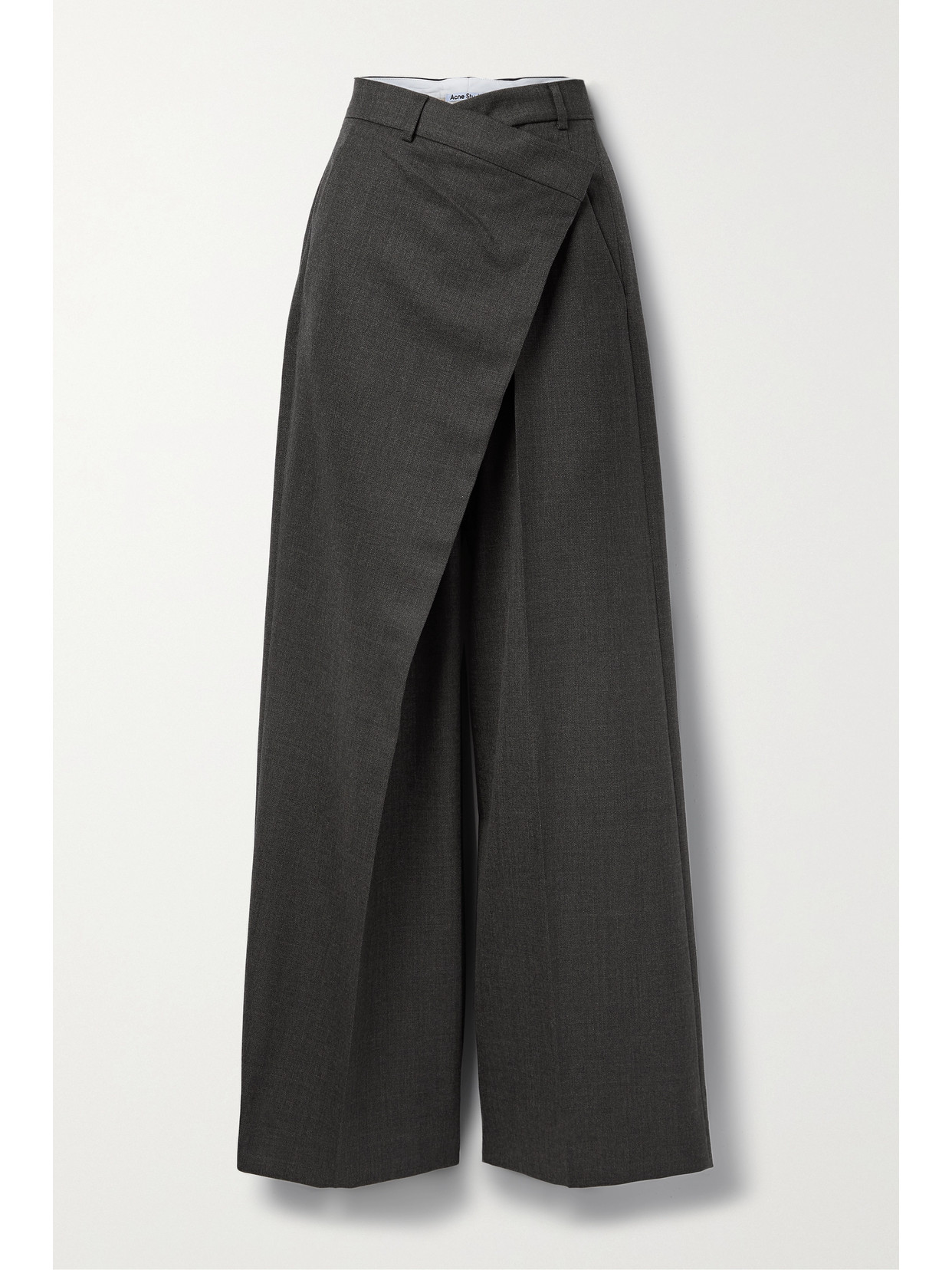 Acne Studios Wrap-effect Woven Wide-leg Pants In Grey