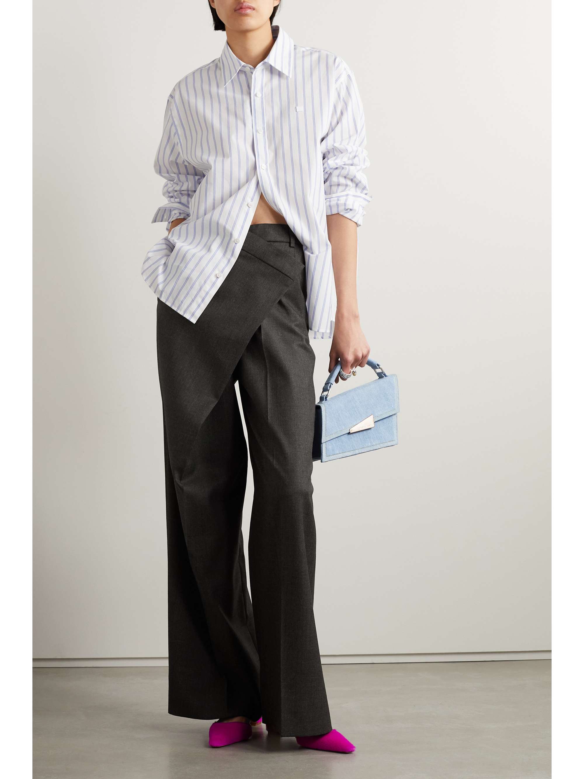 ACNE STUDIOS Wrap-effect woven wide-leg pants