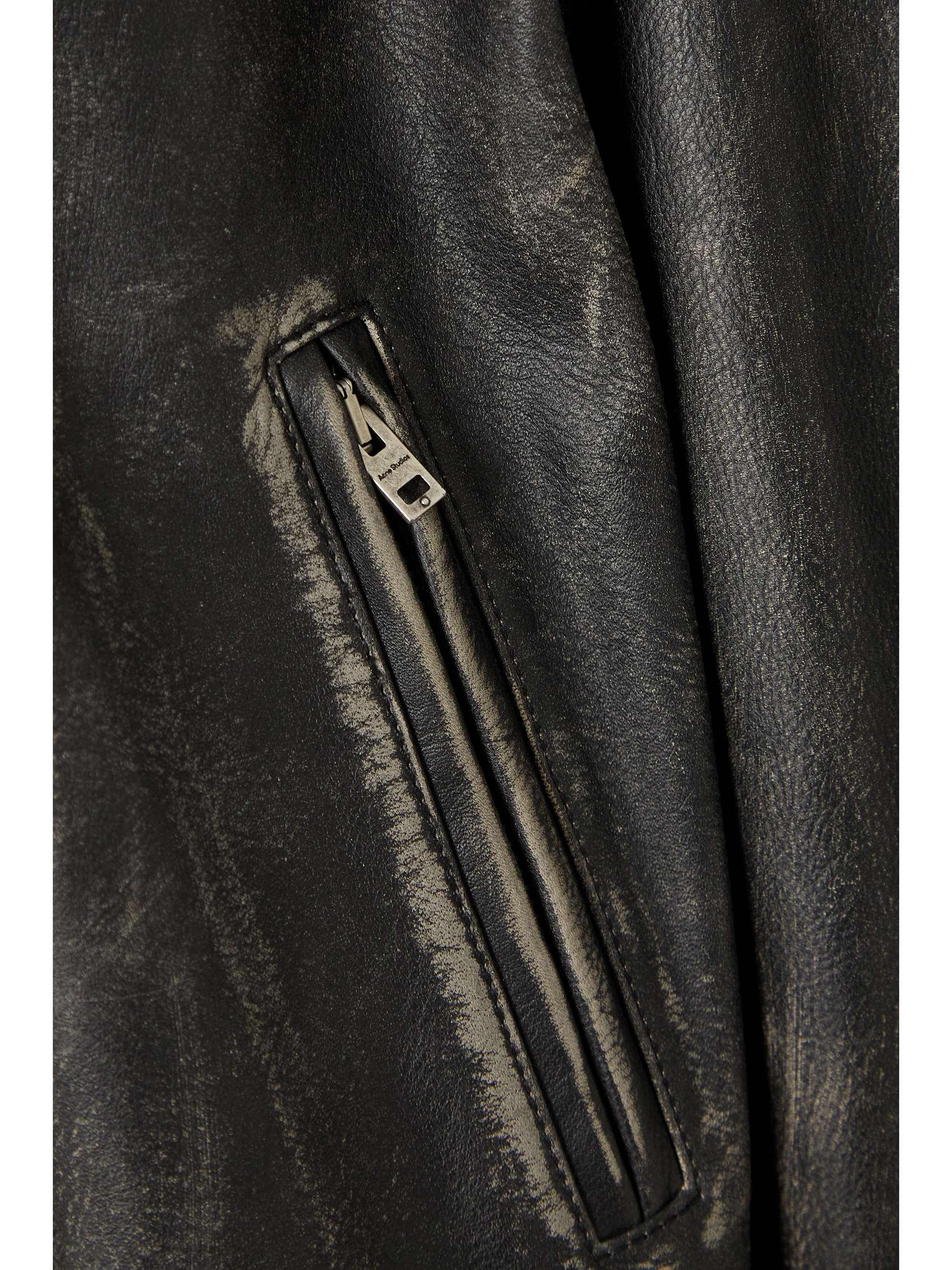 ACNE STUDIOS Veste motarde oversize en cuir effet vieilli