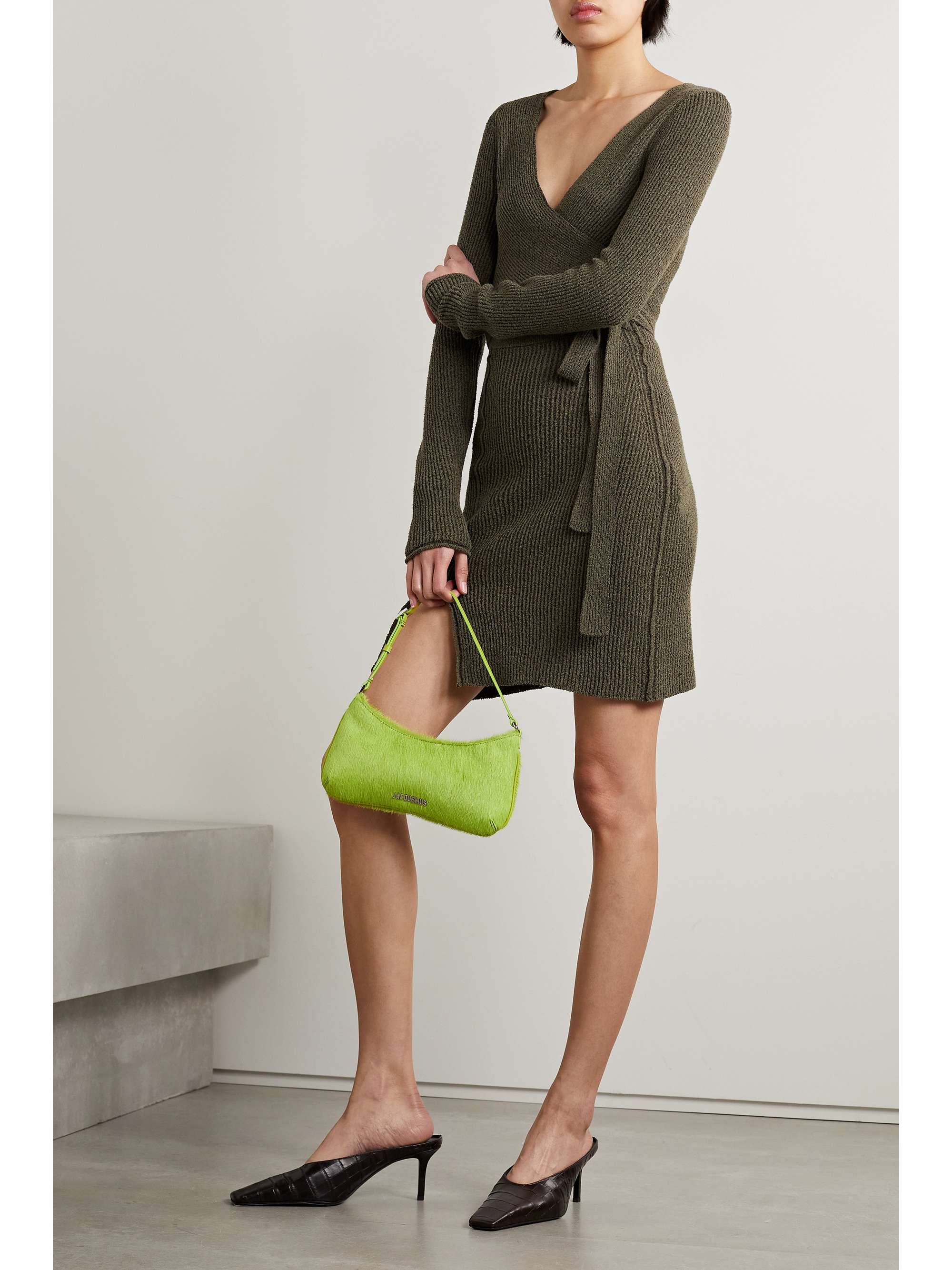 ACNE STUDIOS Ribbed-knit mini wrap dress
