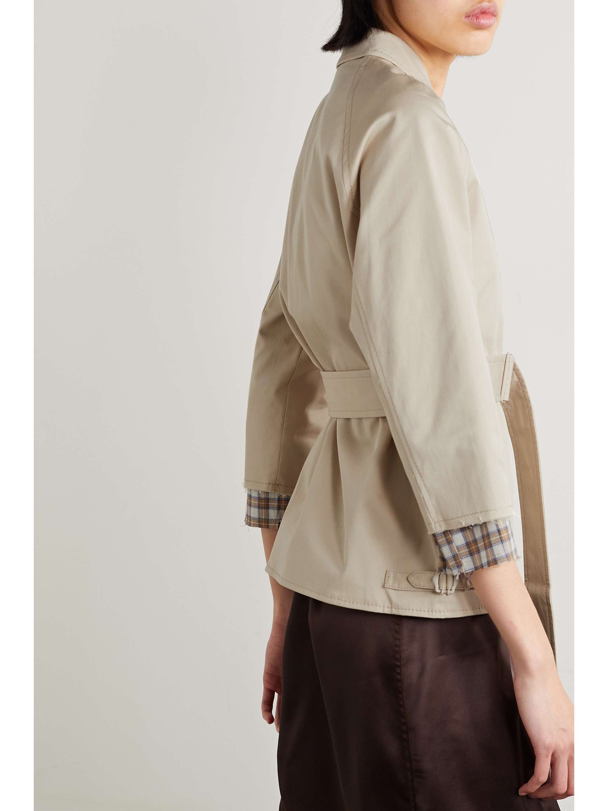 ACNE STUDIOS コットン混ギャバジン トレンチコート ベルト＆アップリケ付き