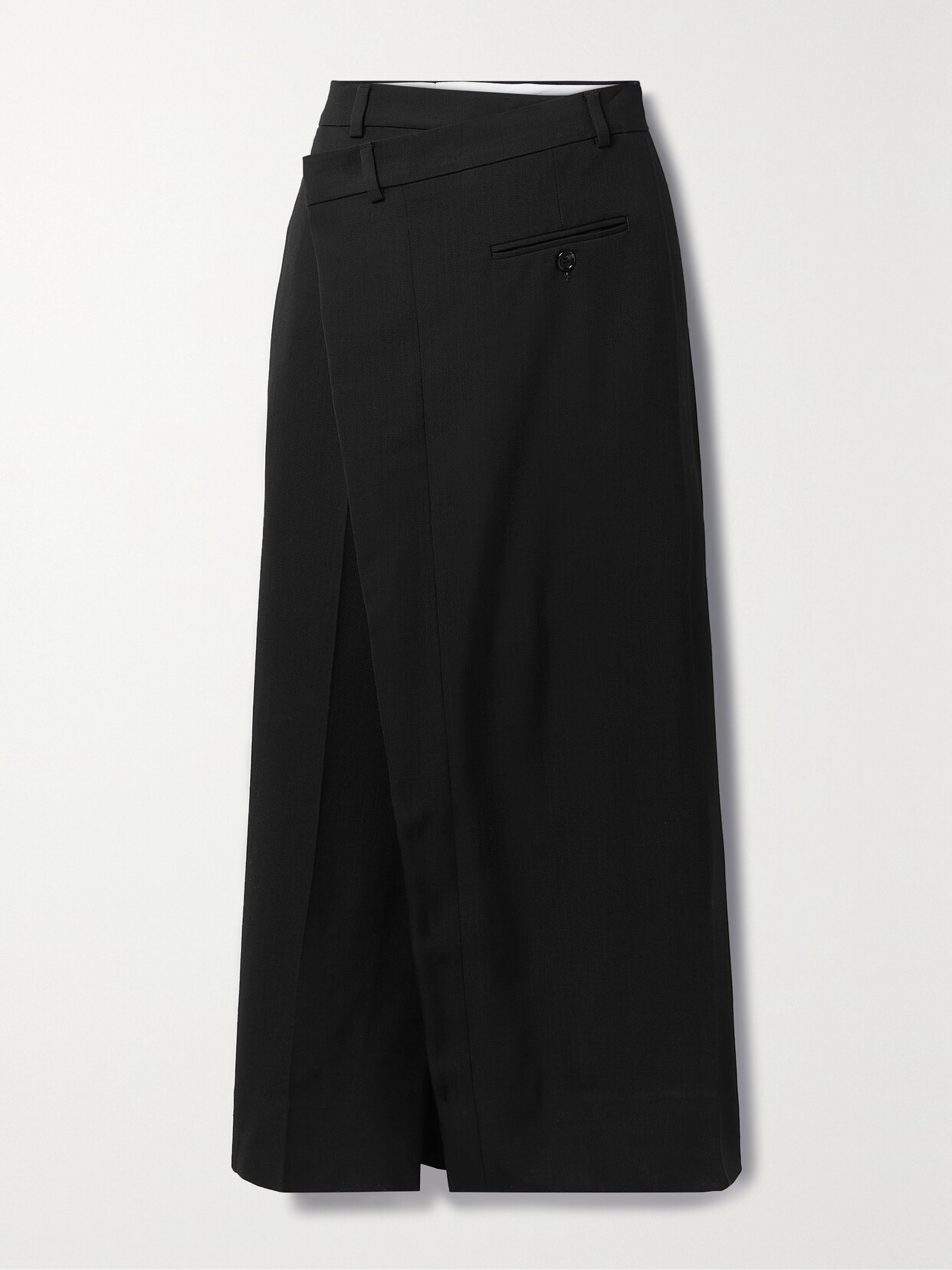 Acne Studios - Asymmetric Woven Midi Wrap Skirt - Black