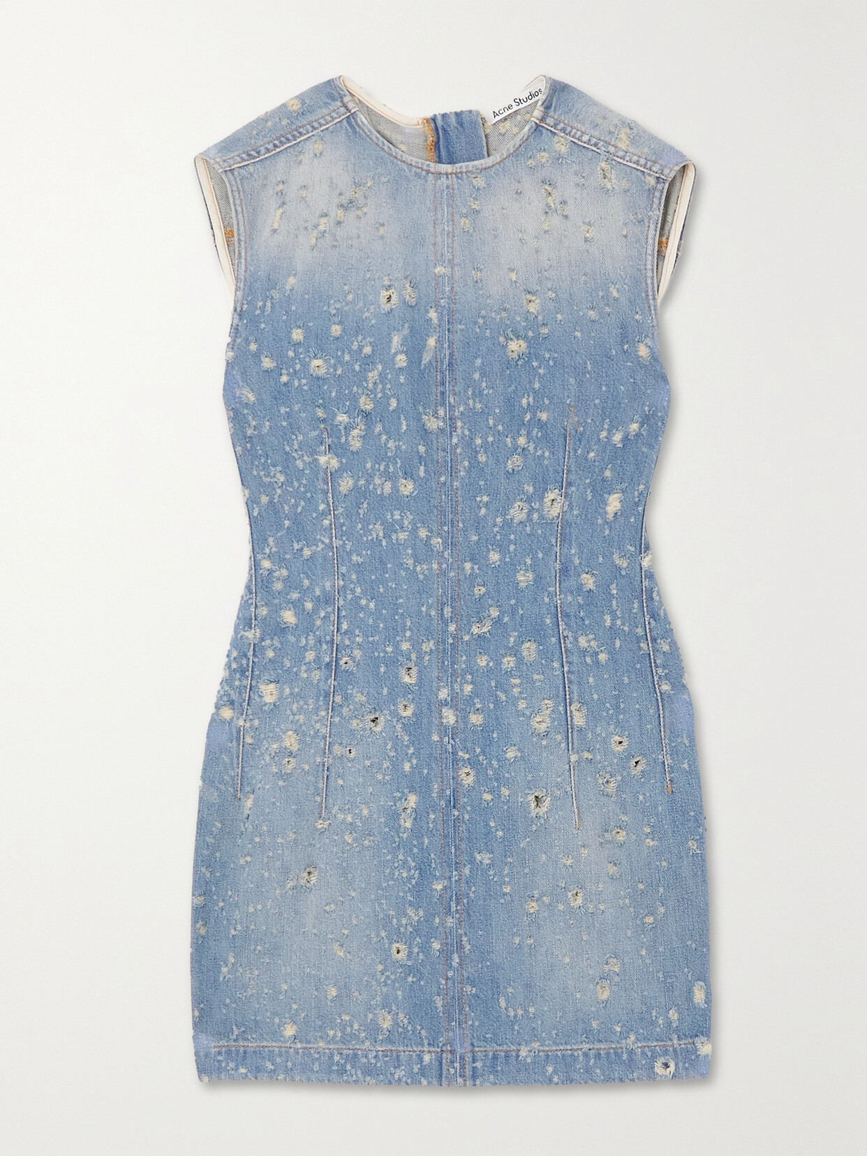 Acne Studios - Distressed Denim Mini Dress - Blue