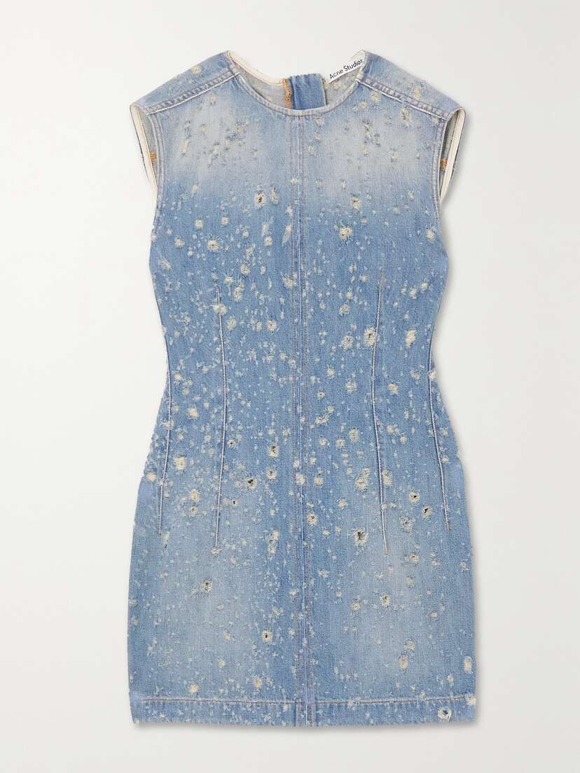 Acne Studios Distressed Denim Mini Dress