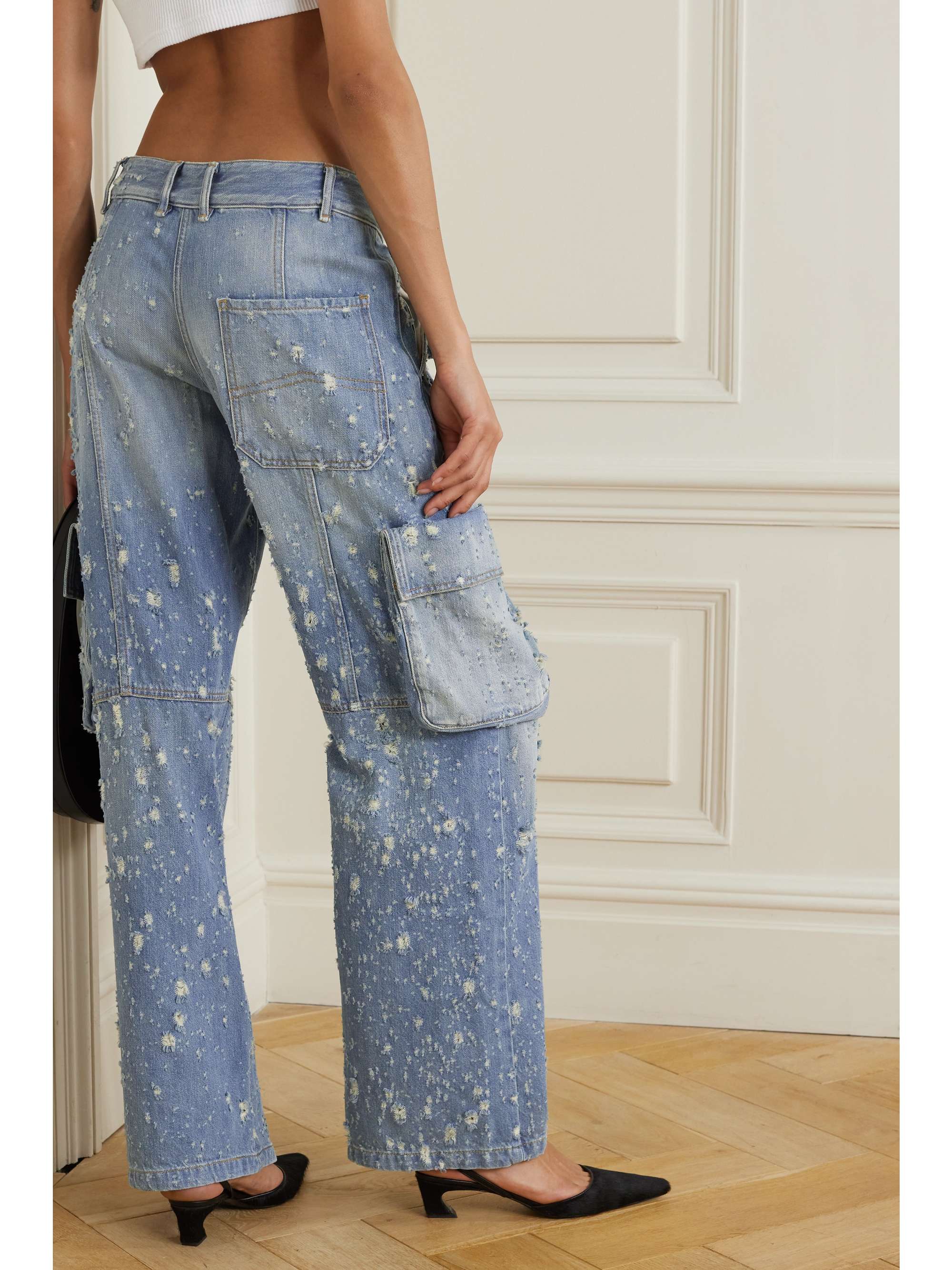 ACNE STUDIOS Distressed wide-leg cargo jeans