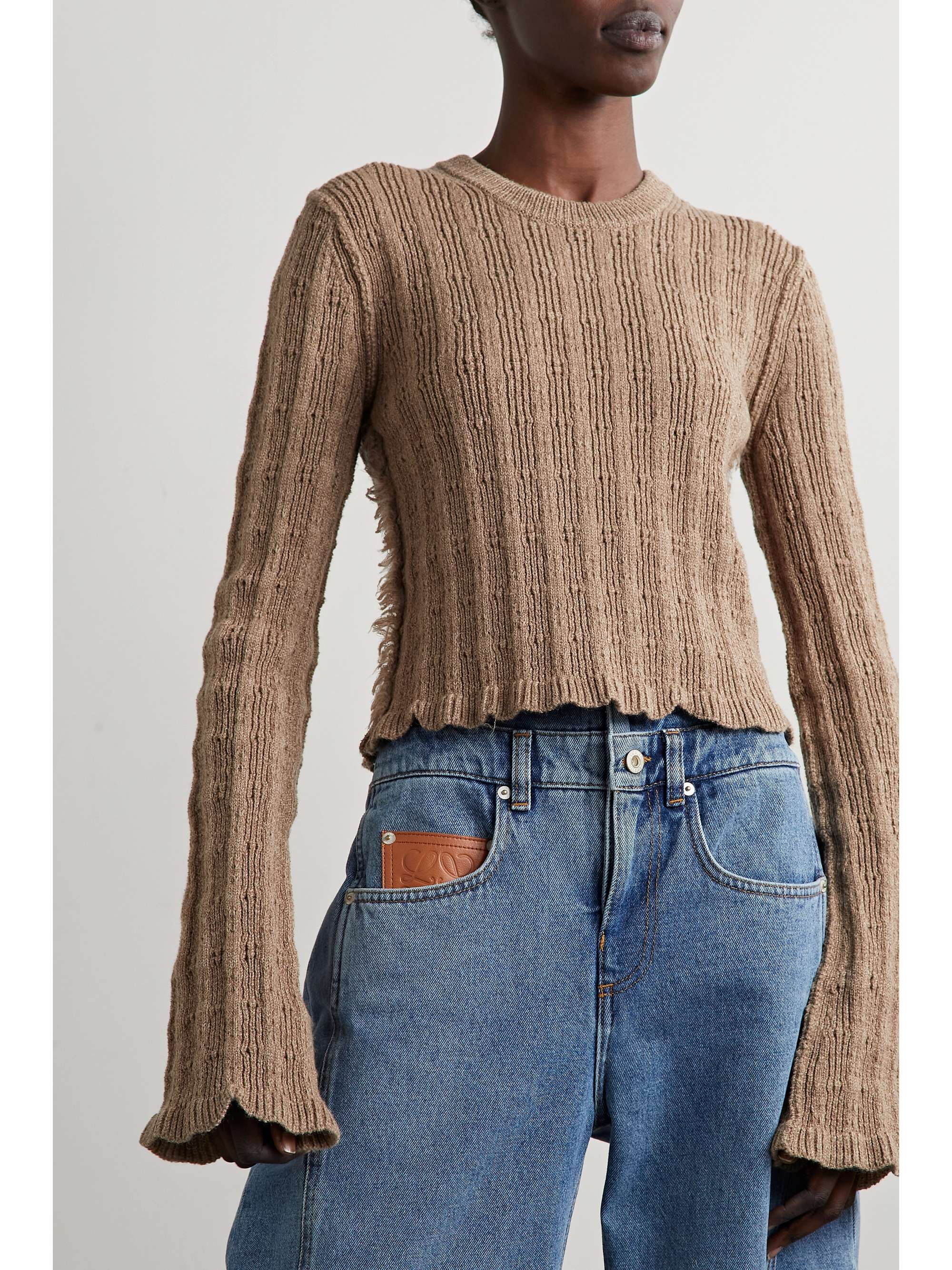 ACNE STUDIOS Fringed ribbed wool-blend sweater