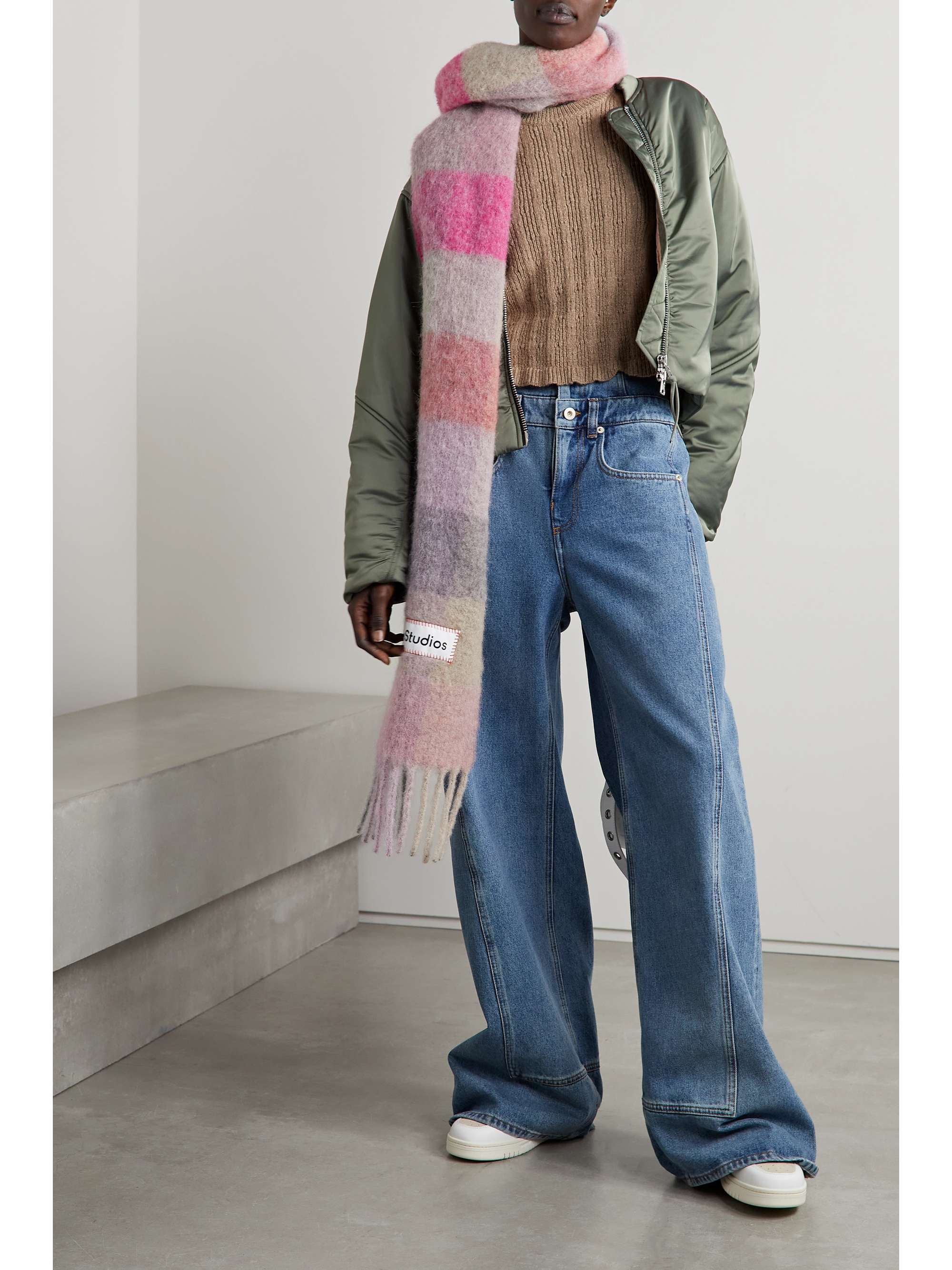 ACNE STUDIOS Fringed ribbed wool-blend sweater | NET-A-PORTER