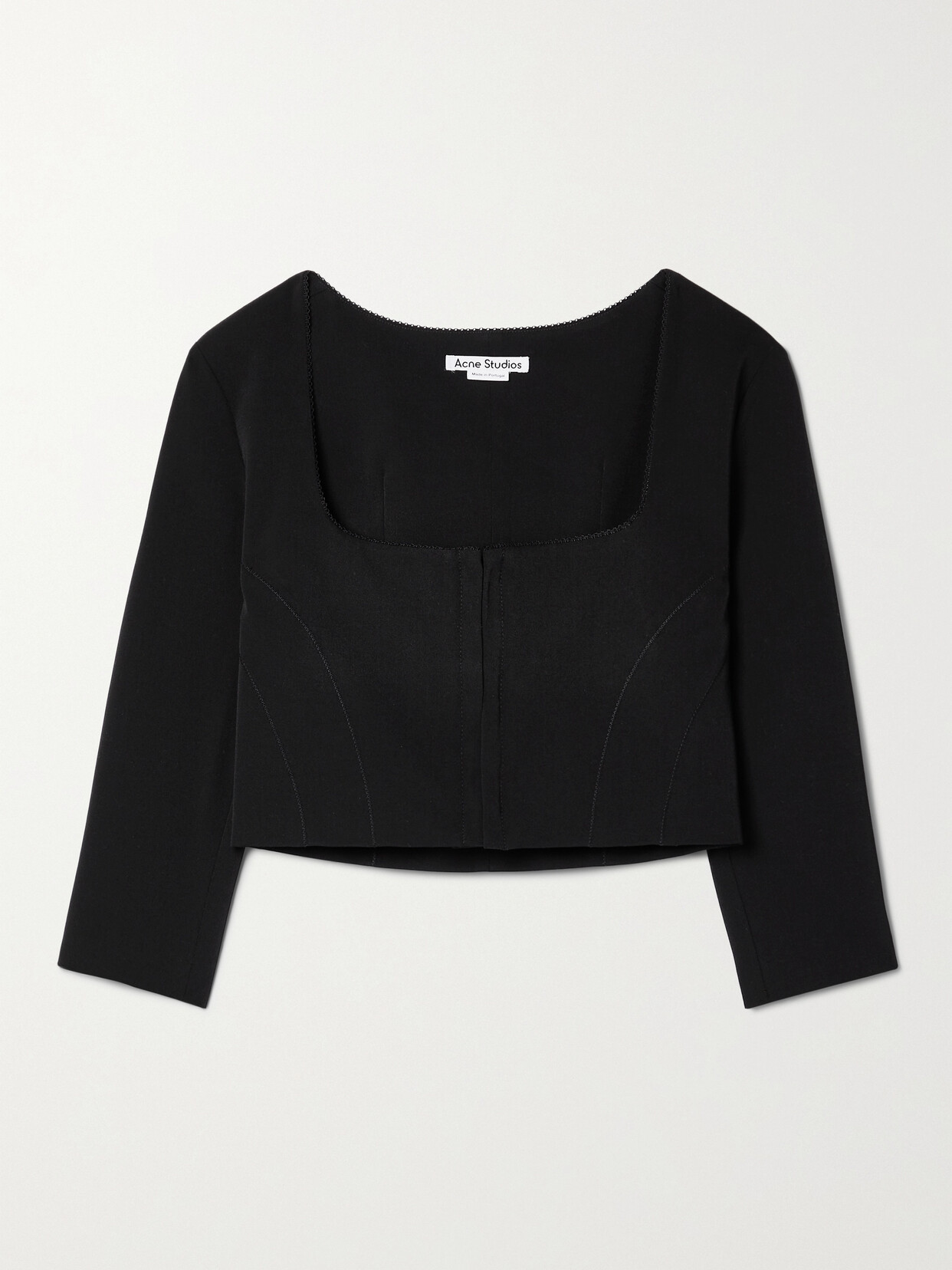 Acne Studios Cropped Twill Top In Black