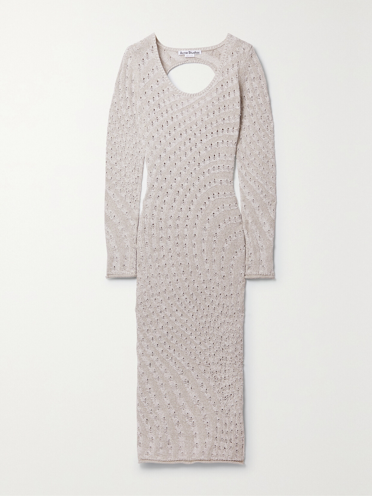 Acne Studios Pointelle Knit Cotton-blend Dress In Grey