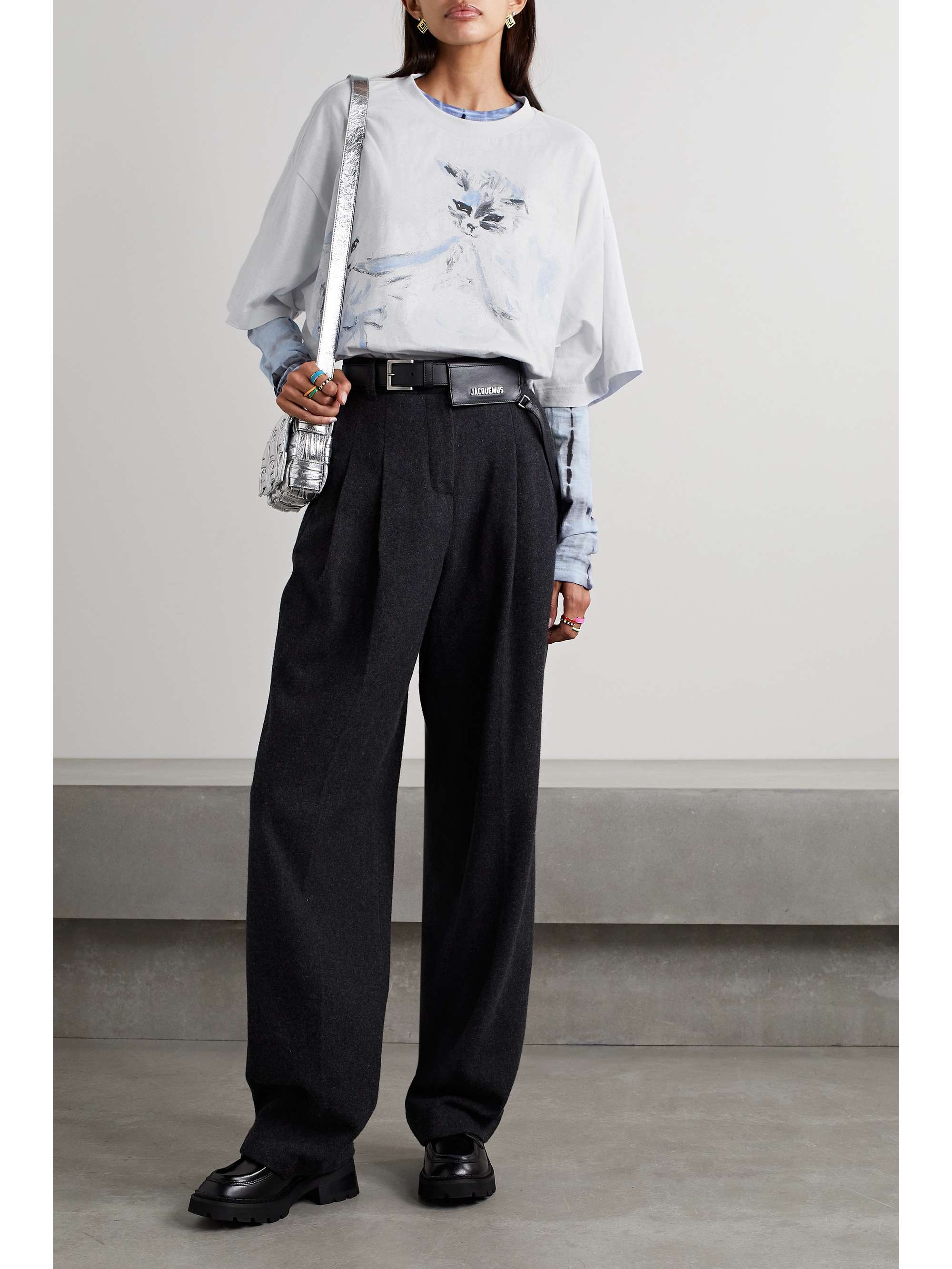 Oversized printed cotton-jersey T-shirt, Acne Studios