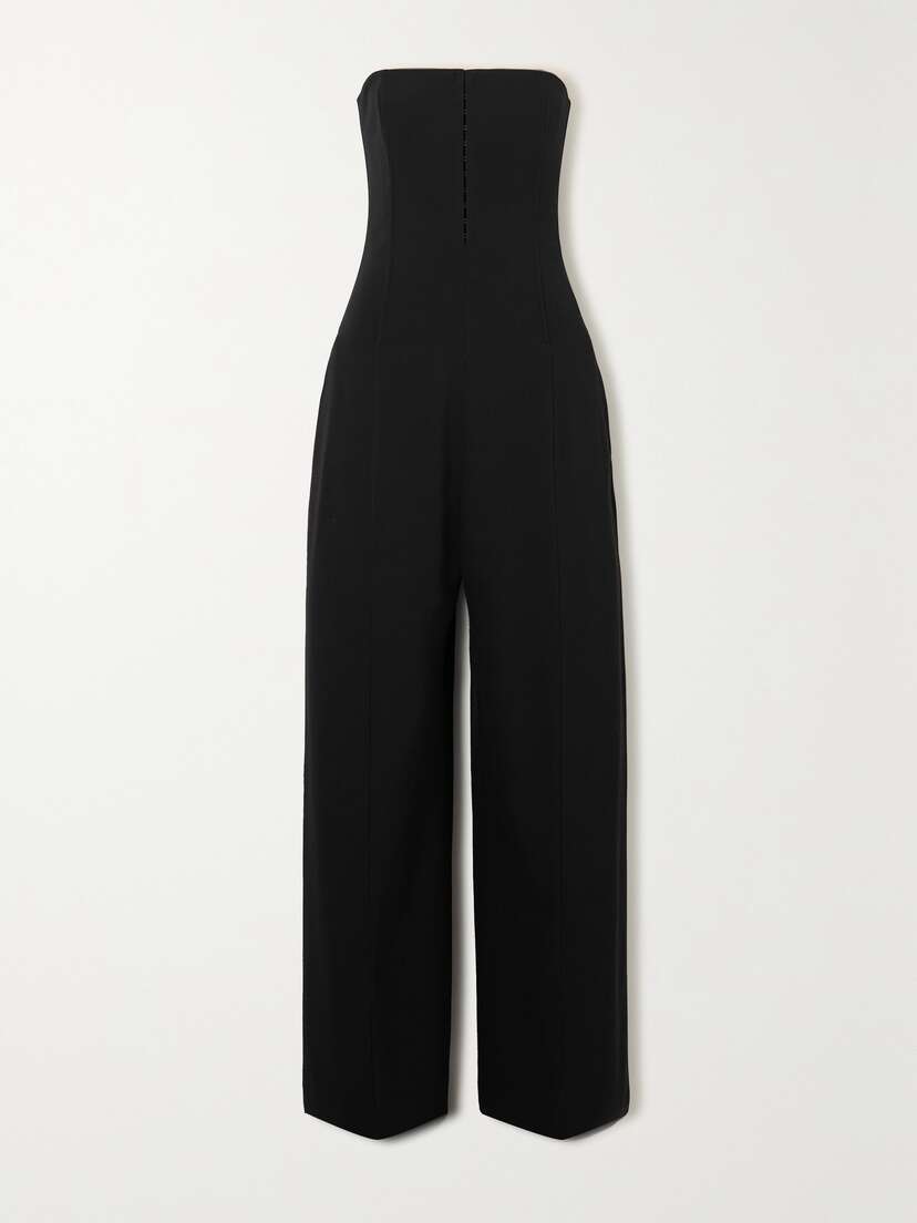 Acne Studios Strapless Herringbone Wide-leg Jumpsuit - EU 42