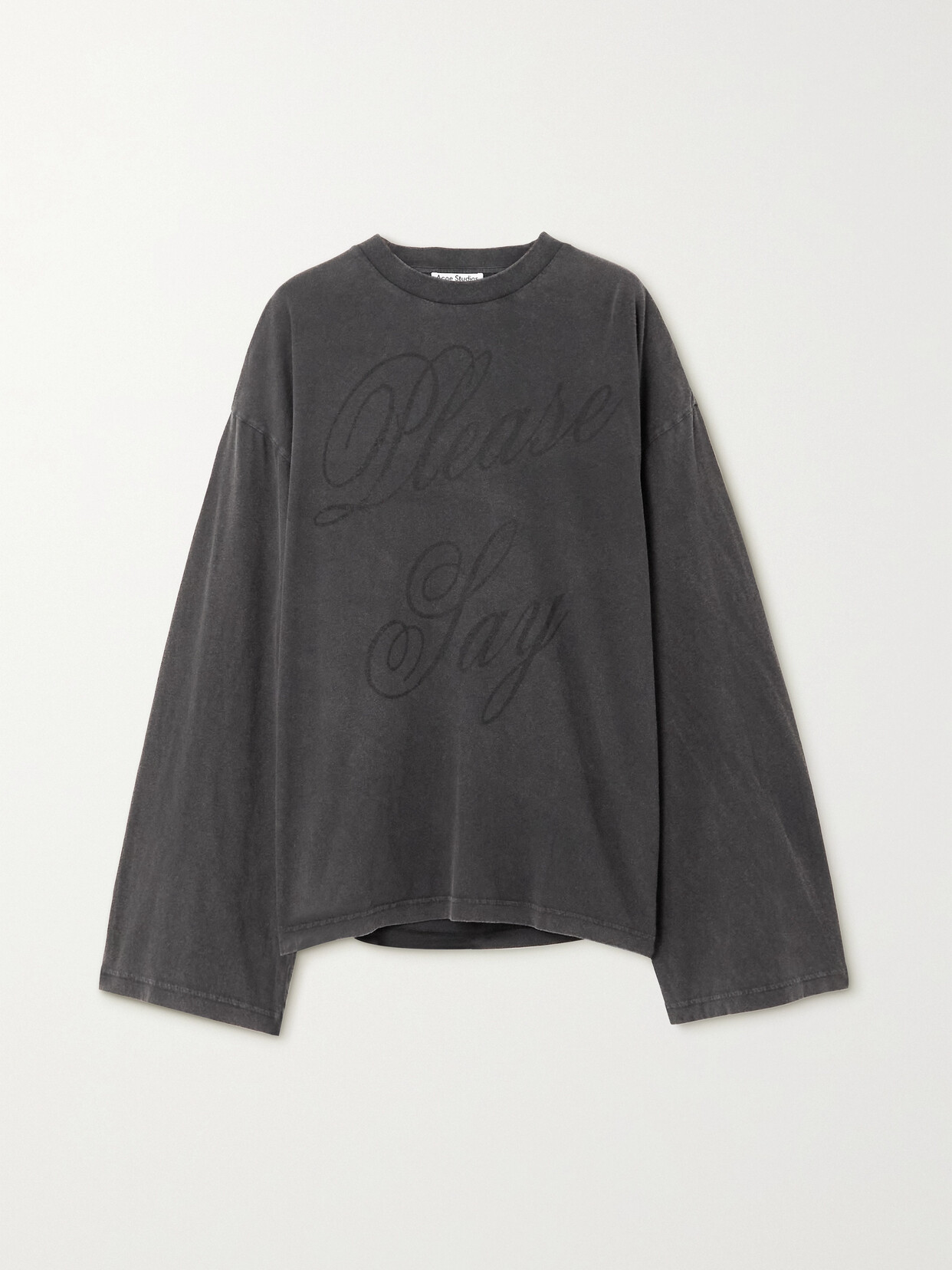 Acne Studios - Oversized Printed Cotton And Hemp-blend Jersey T-shirt - Black