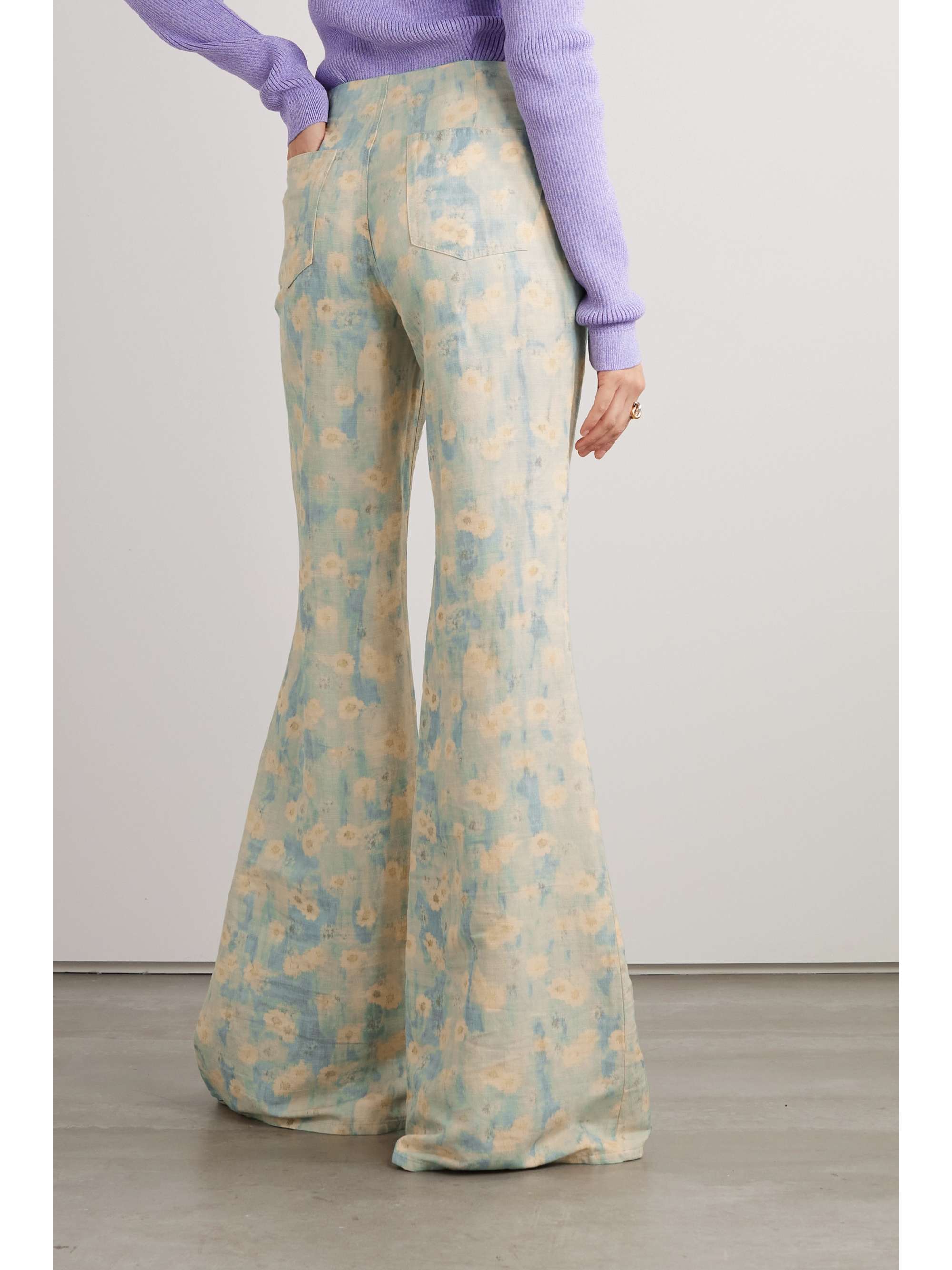 ACNE STUDIOS Floral-print woven wide-leg pants