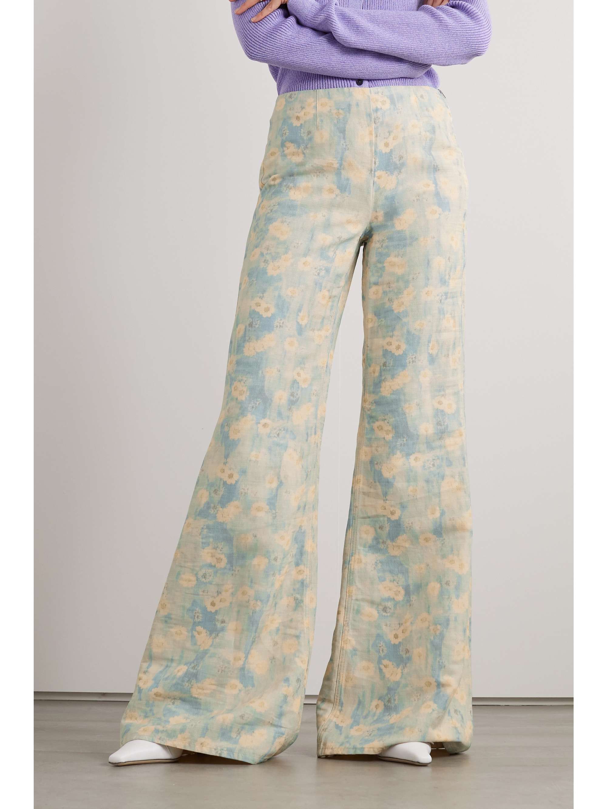 ACNE STUDIOS Floral-print woven wide-leg pants